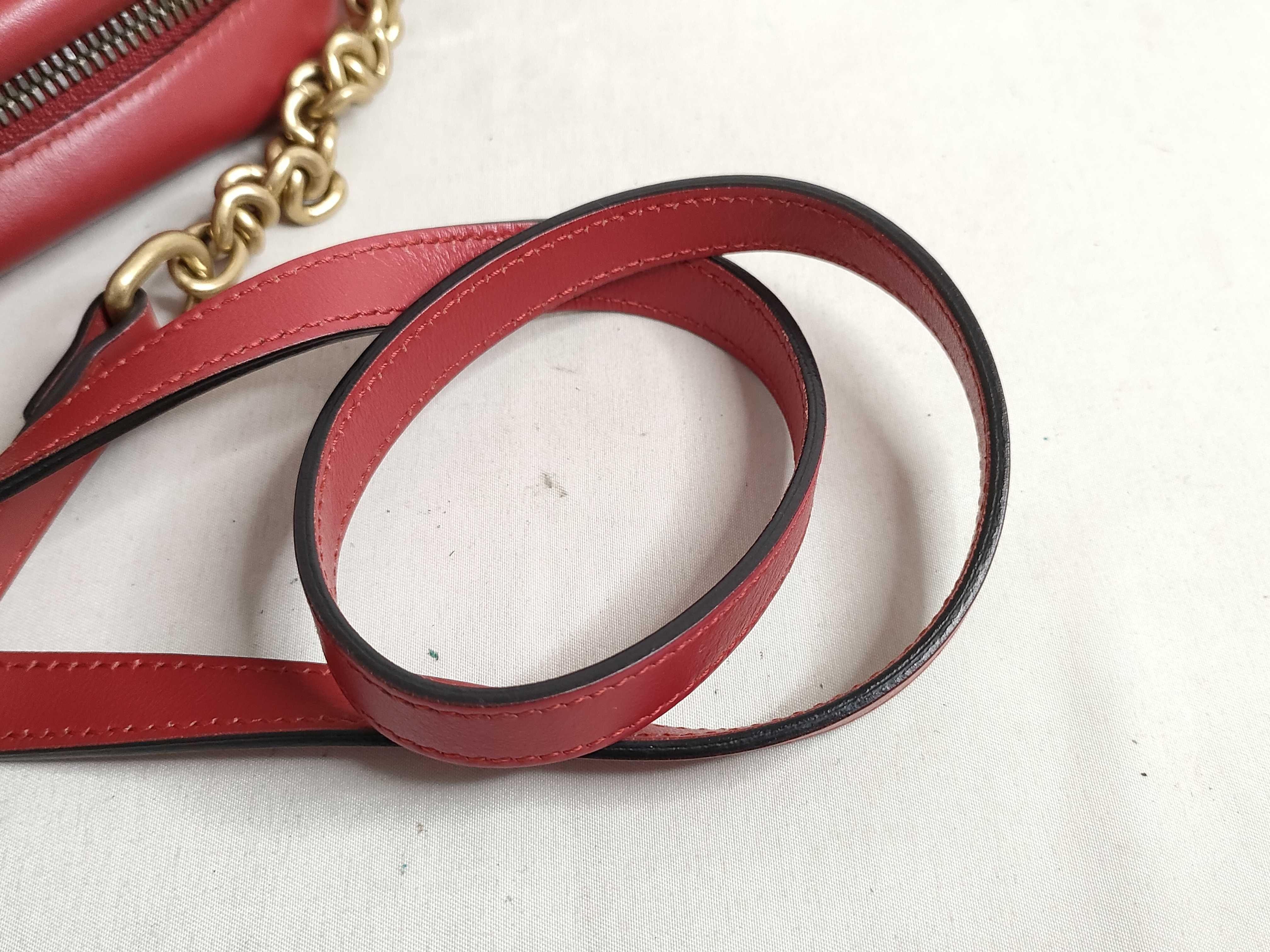 GG Marmont Leather Chain Shoulder Bag, Red, 447632 (Quick Checked) — view 4