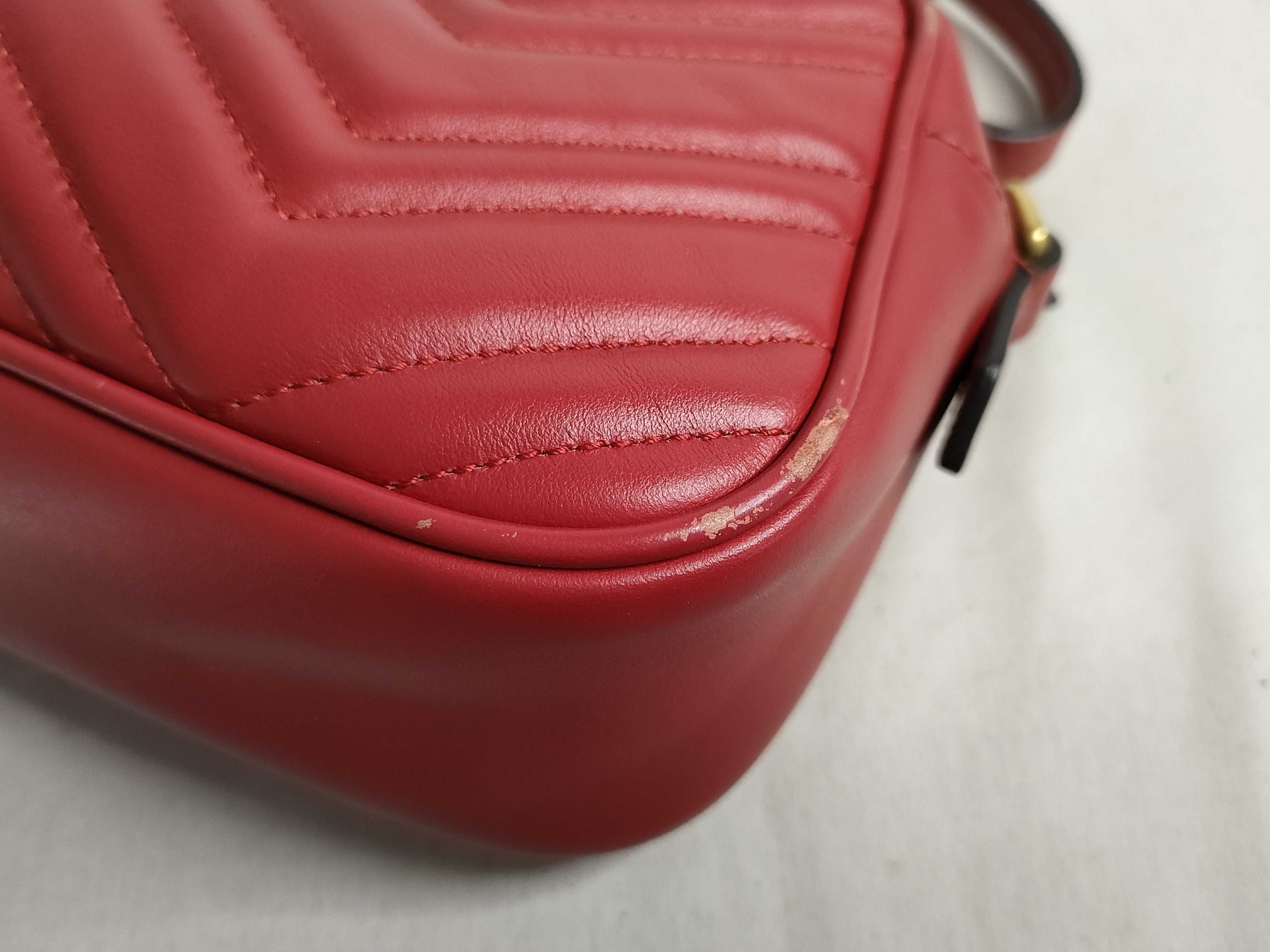 GG Marmont Leather Chain Shoulder Bag, Red, 447632 (Quick Checked) — view 6