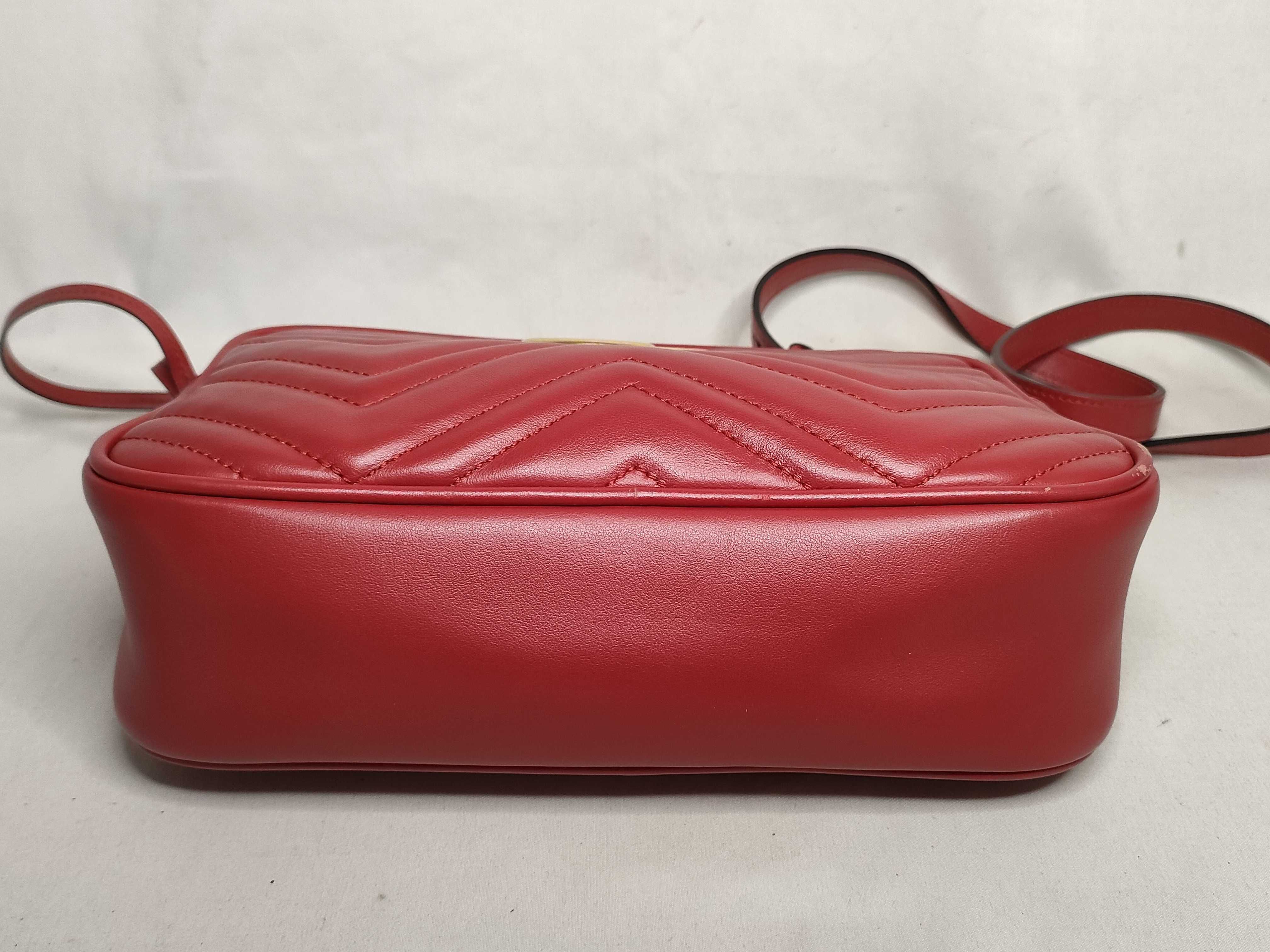 GG Marmont Leather Chain Shoulder Bag, Red, 447632 (Quick Checked) — view 7