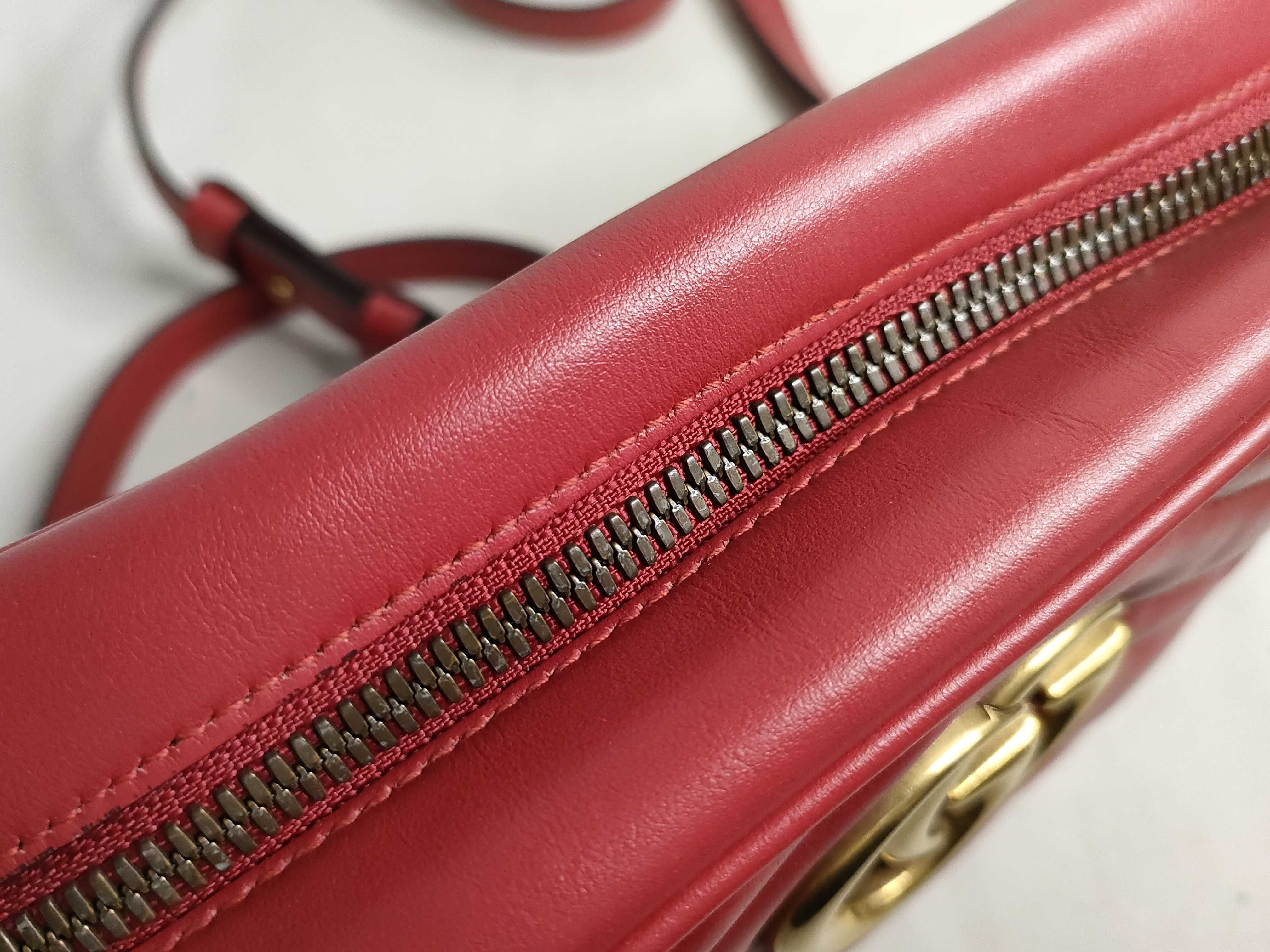 GG Marmont Leather Chain Shoulder Bag, Red, 447632 (Quick Checked) — view 8