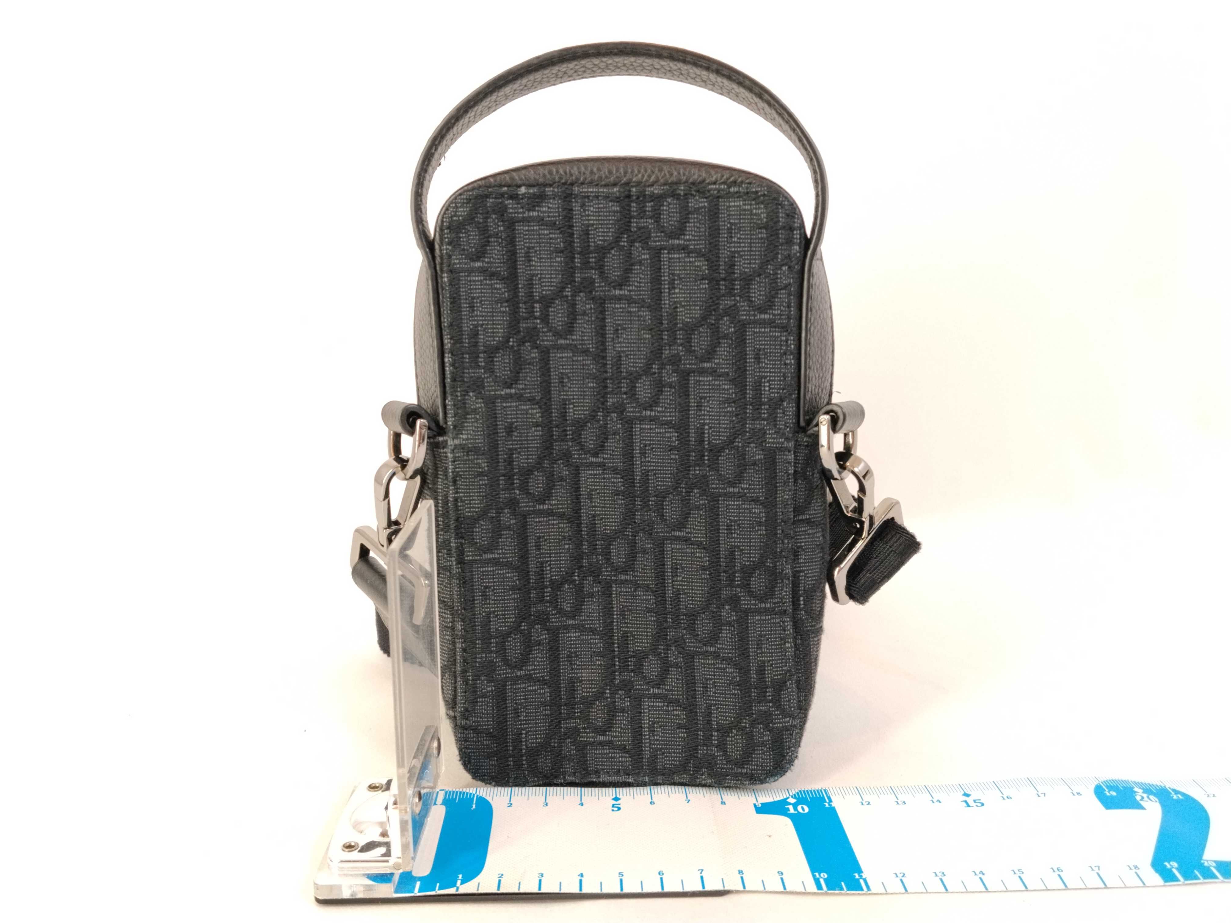 Trotter Dior Oblique Canvas x Leather 2-Way Shoulder Bag Black Shoulder Bag — view 2