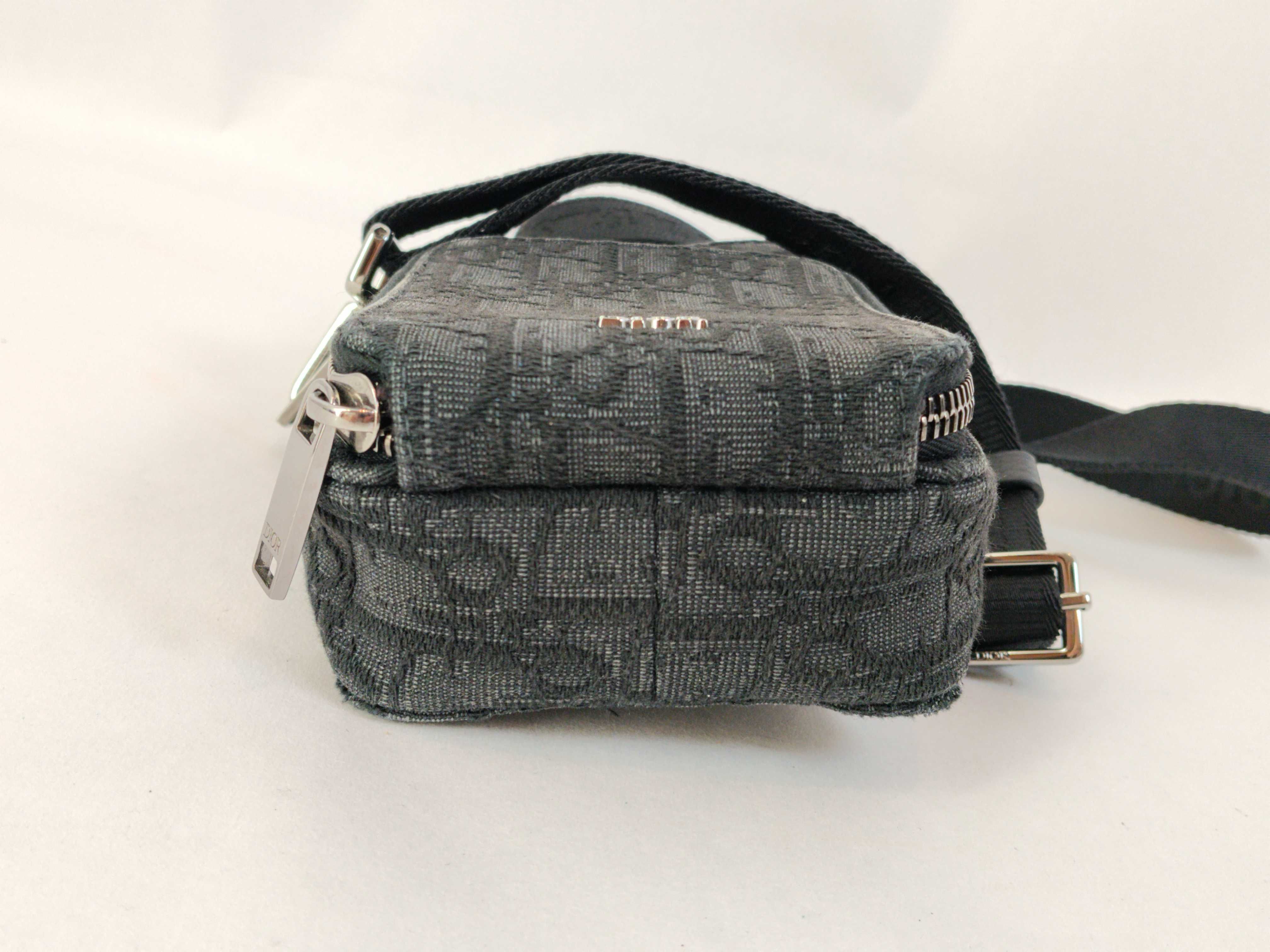 Trotter Dior Oblique Canvas x Leather 2-Way Shoulder Bag Black Shoulder Bag — view 9