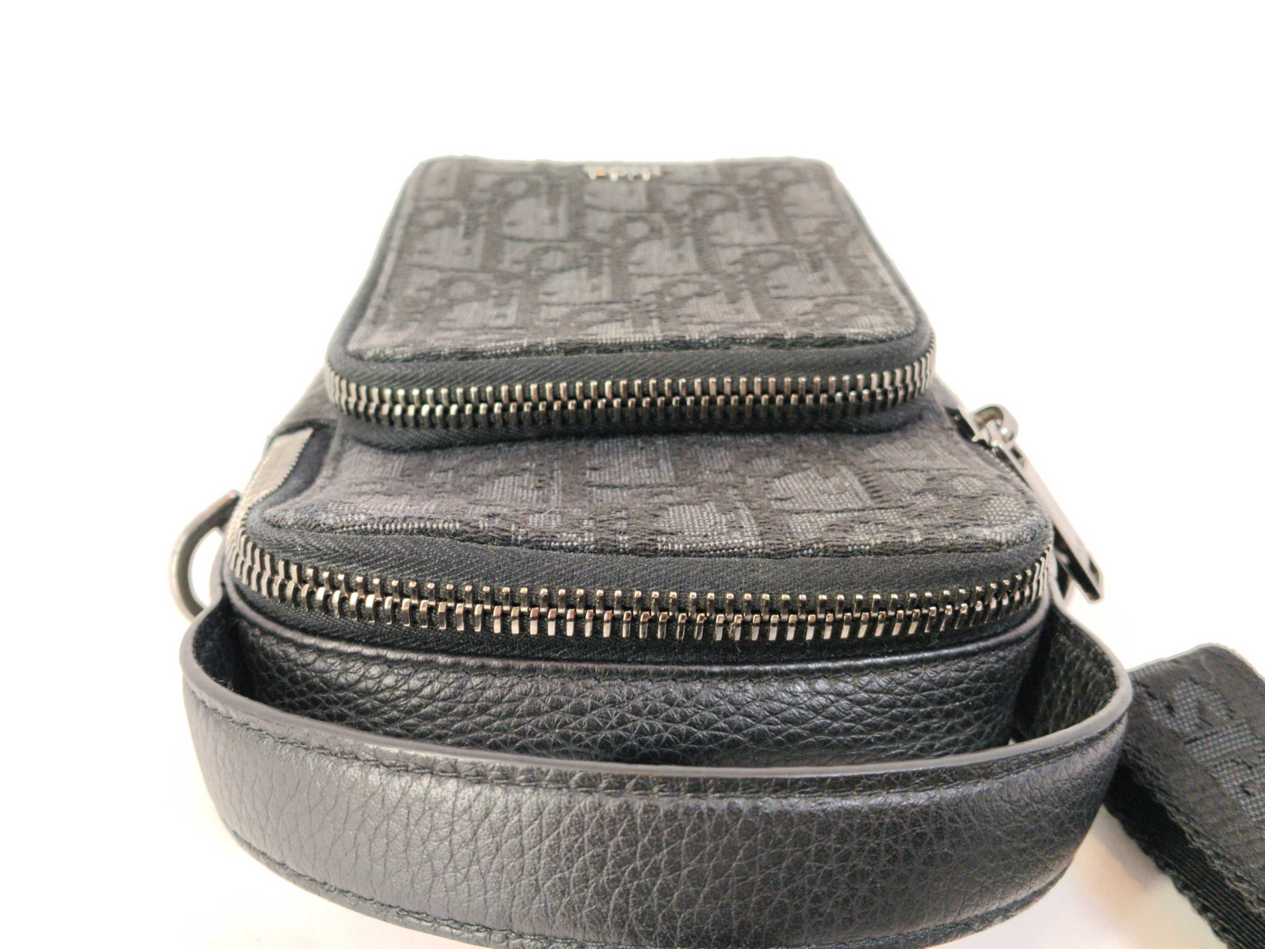 Trotter Dior Oblique Canvas x Leather 2-Way Shoulder Bag Black Shoulder Bag — view 10
