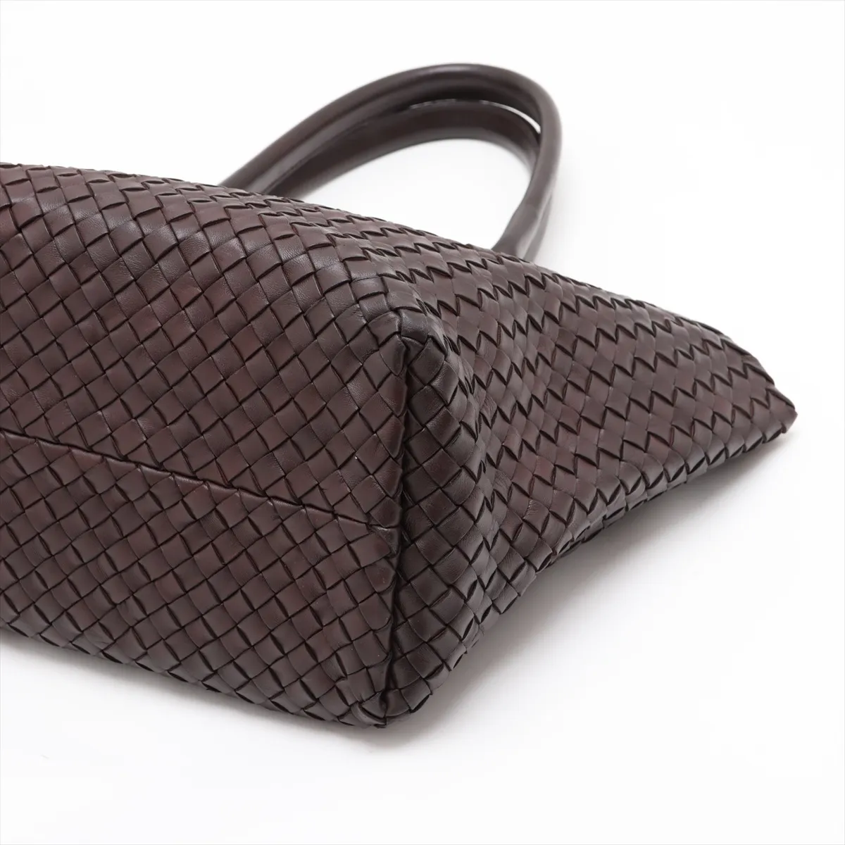Intrecciato Cabas PM Leather Tote Bag, Brown — view 3