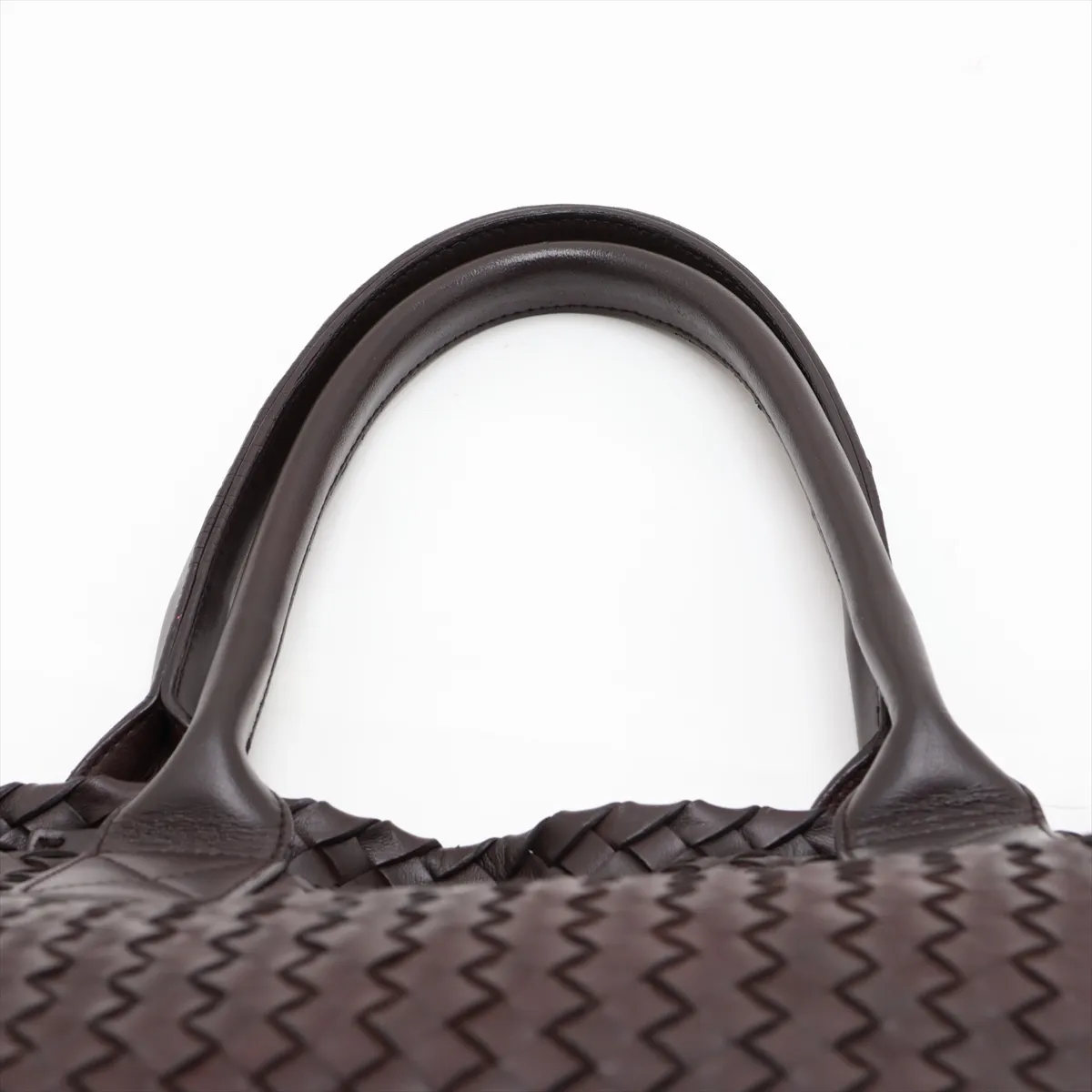 Intrecciato Cabas PM Leather Tote Bag, Brown — view 6