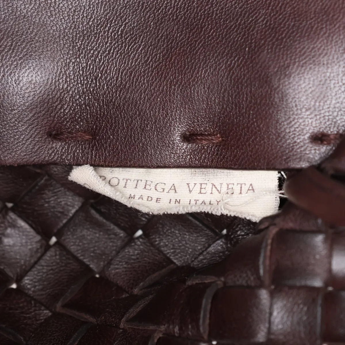 Intrecciato Cabas PM Leather Tote Bag, Brown — view 9