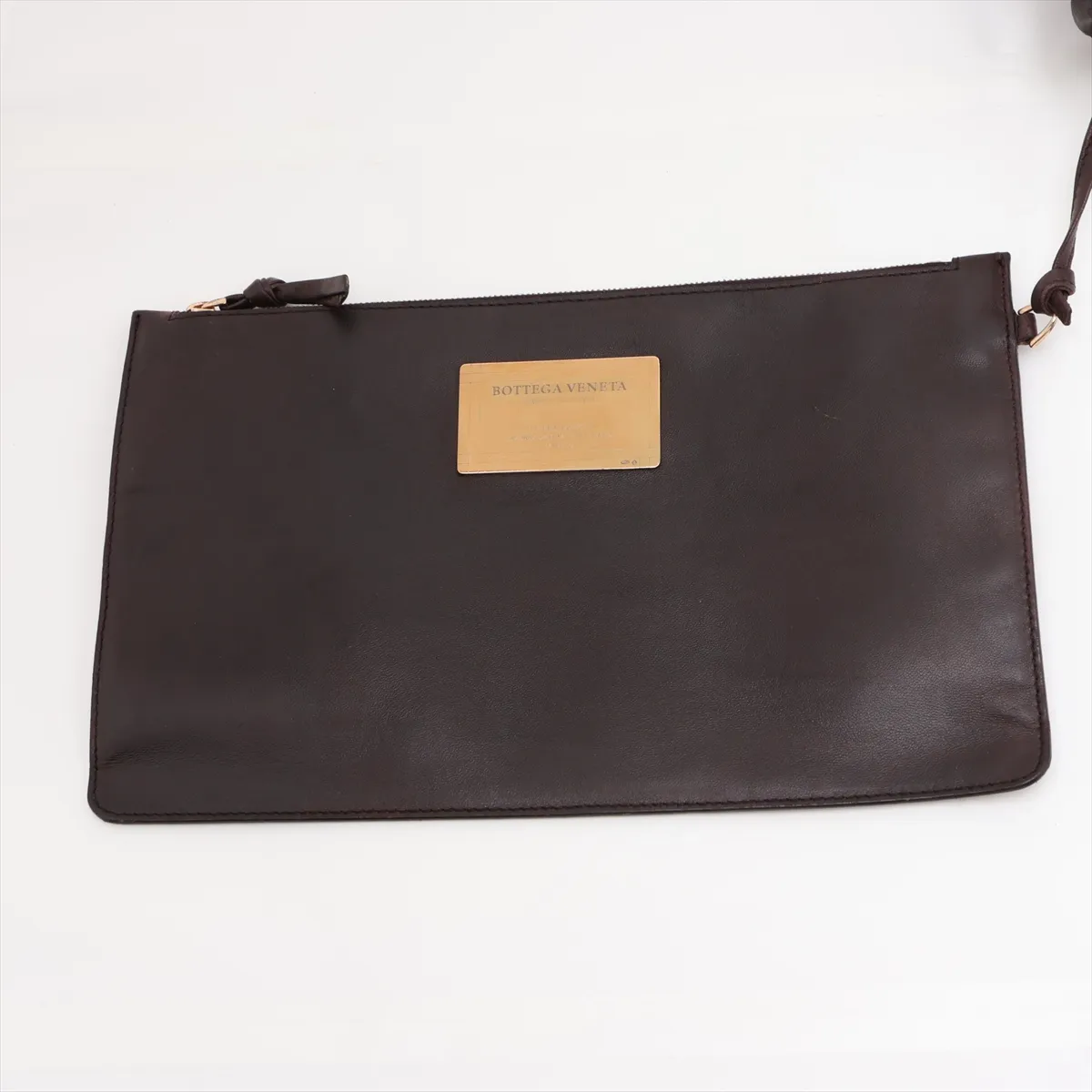 Intrecciato Cabas PM Leather Tote Bag, Brown — view 10