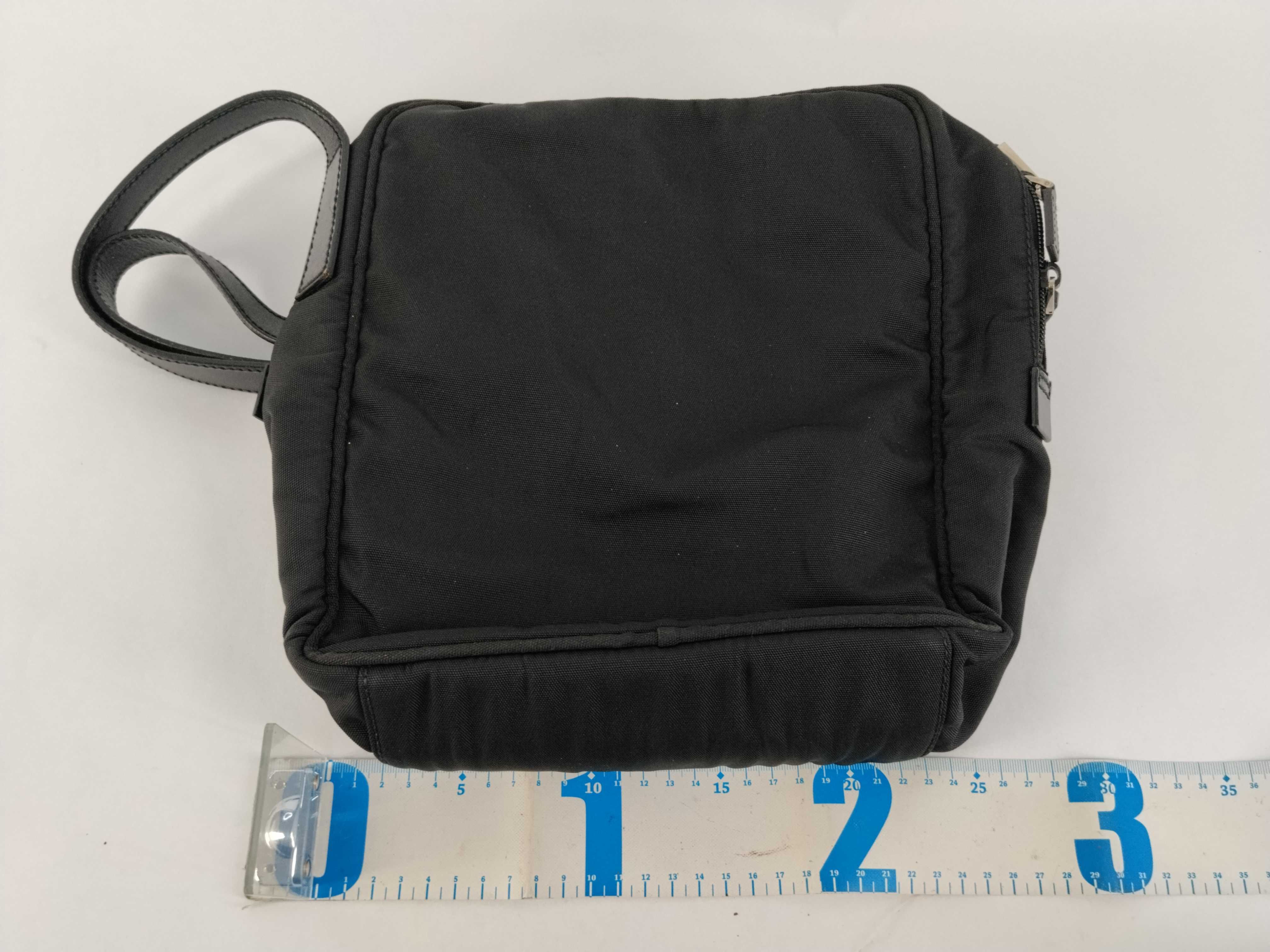 Nylon Shoulder Bag with Logo Plate — view 2
