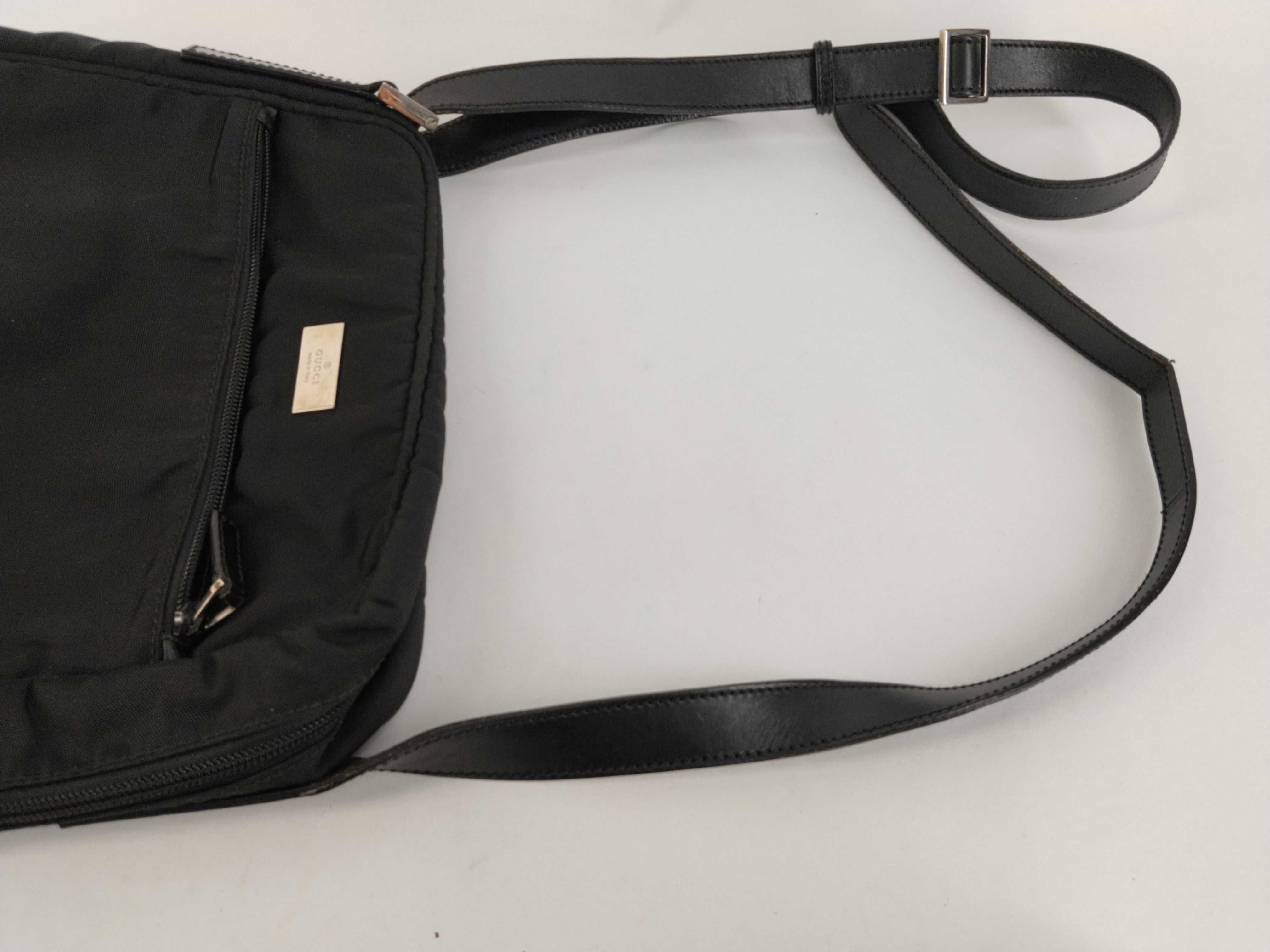 Nylon Shoulder Bag with Logo Plate — view 3