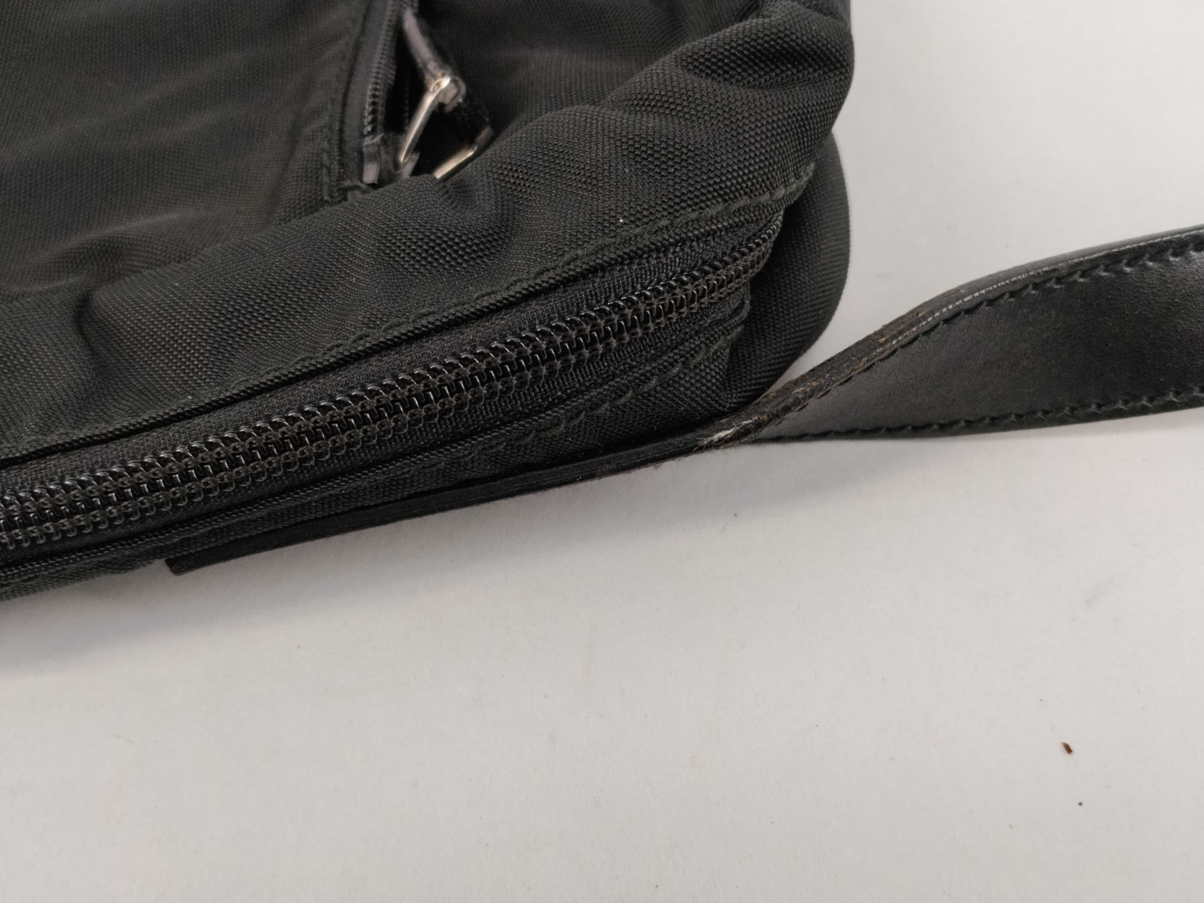 Nylon Shoulder Bag with Logo Plate — view 5