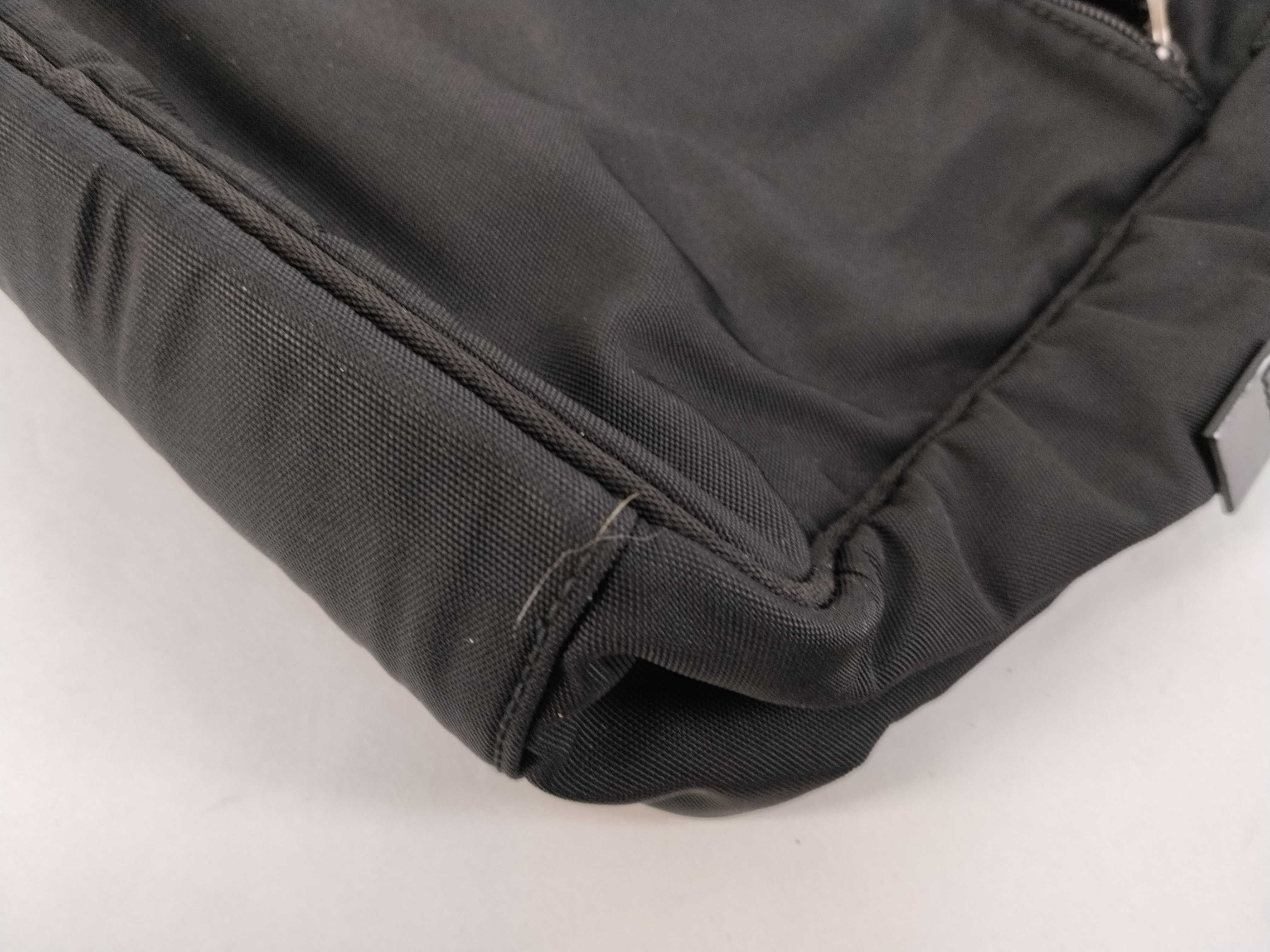 Nylon Shoulder Bag with Logo Plate — view 6
