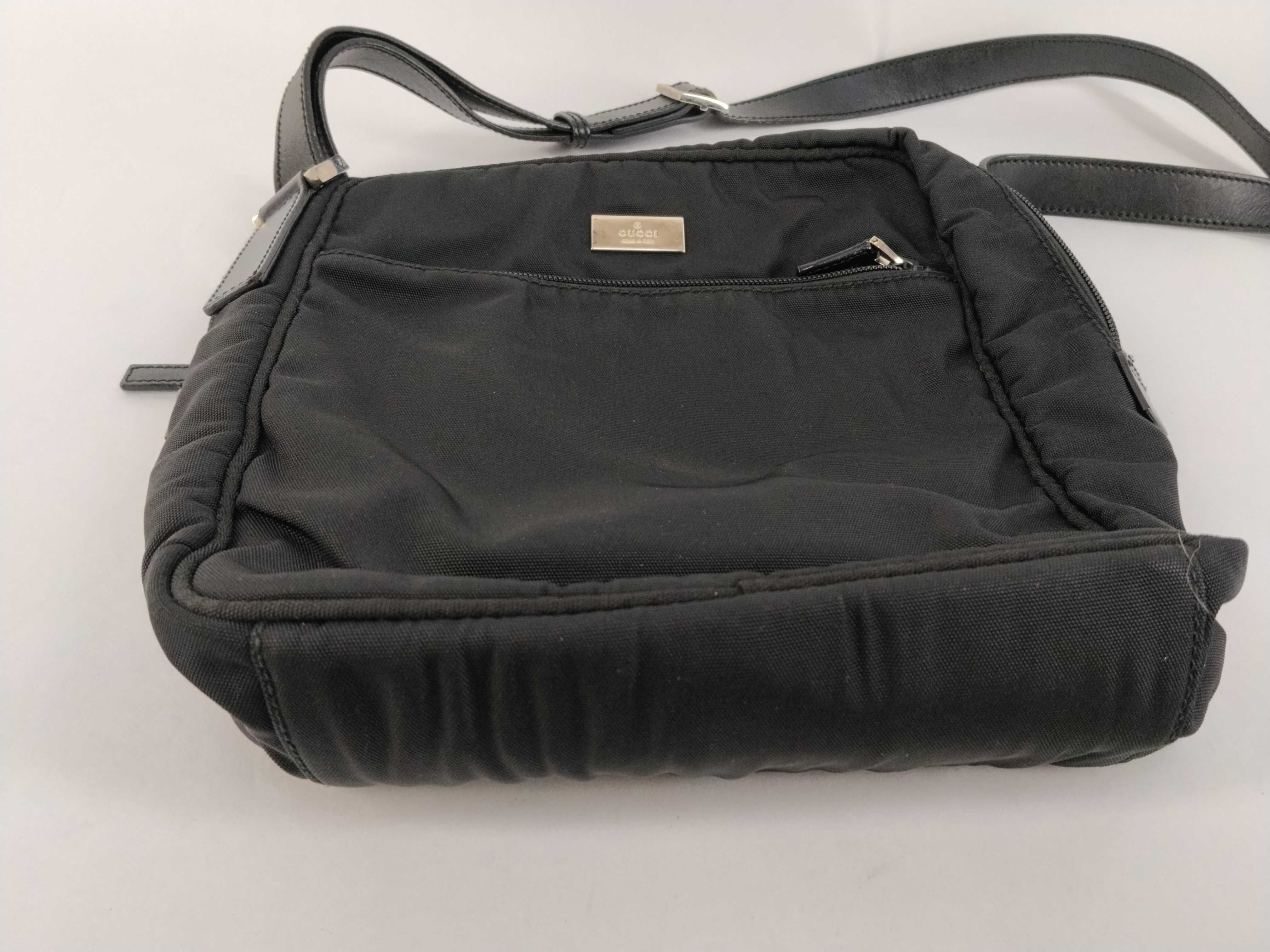 Nylon Shoulder Bag with Logo Plate — view 7