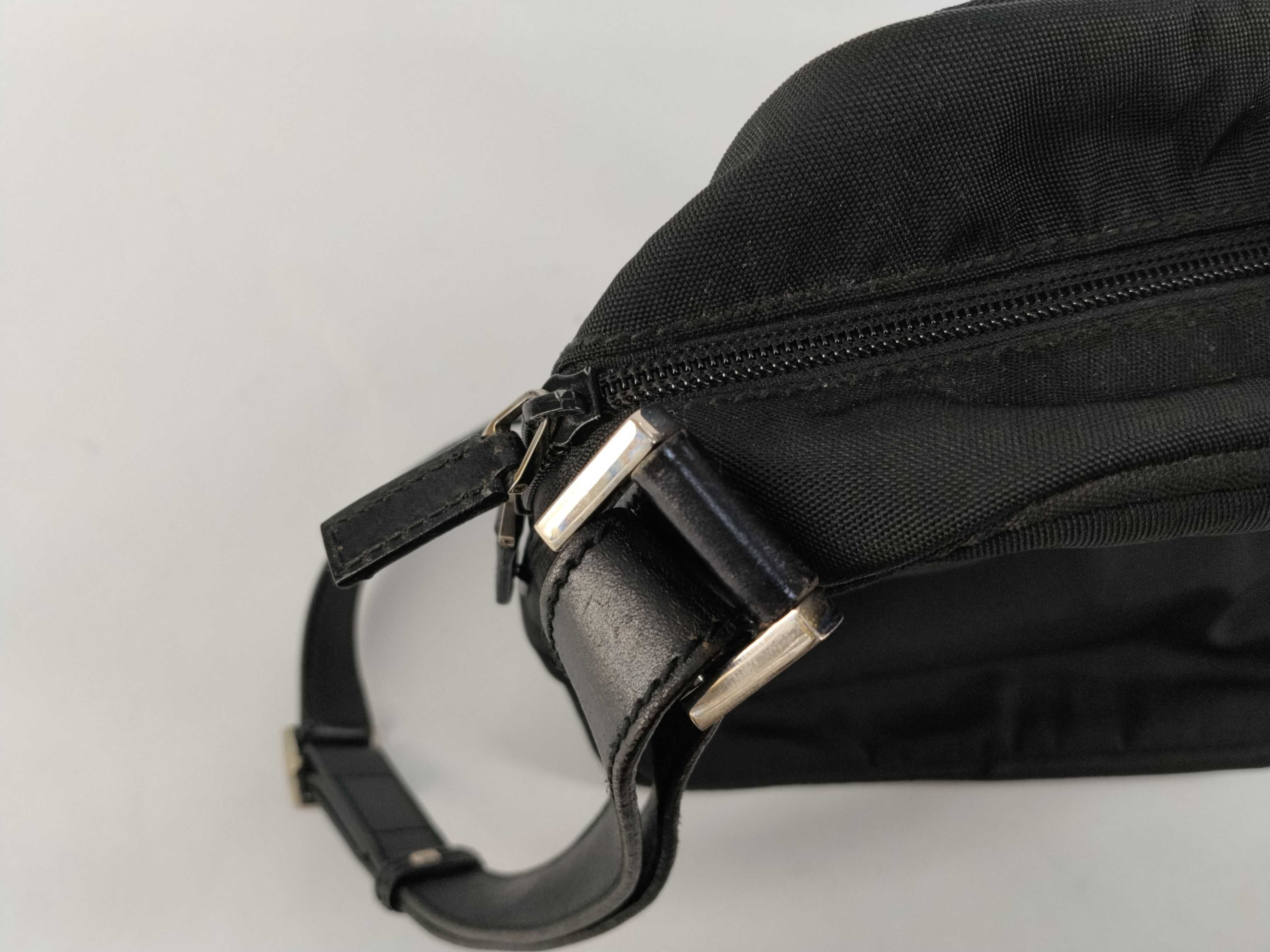 Nylon Shoulder Bag with Logo Plate — view 8