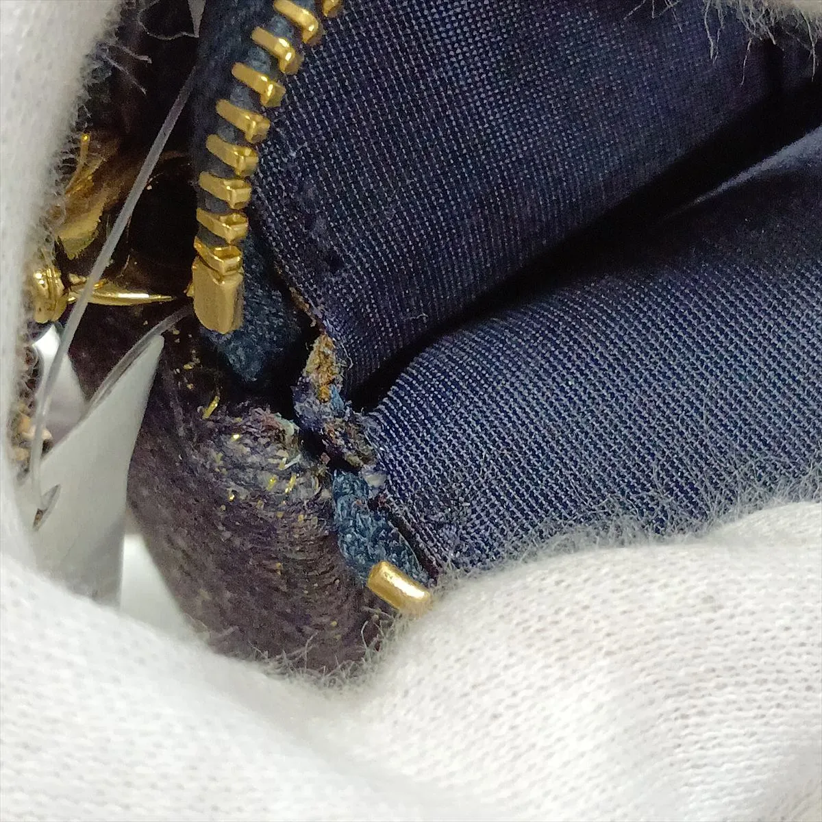 Deauville Canvas Chain Shoulder Bag, Navy, Gold Hardware, 28184607, Serial Number 28 — view 10