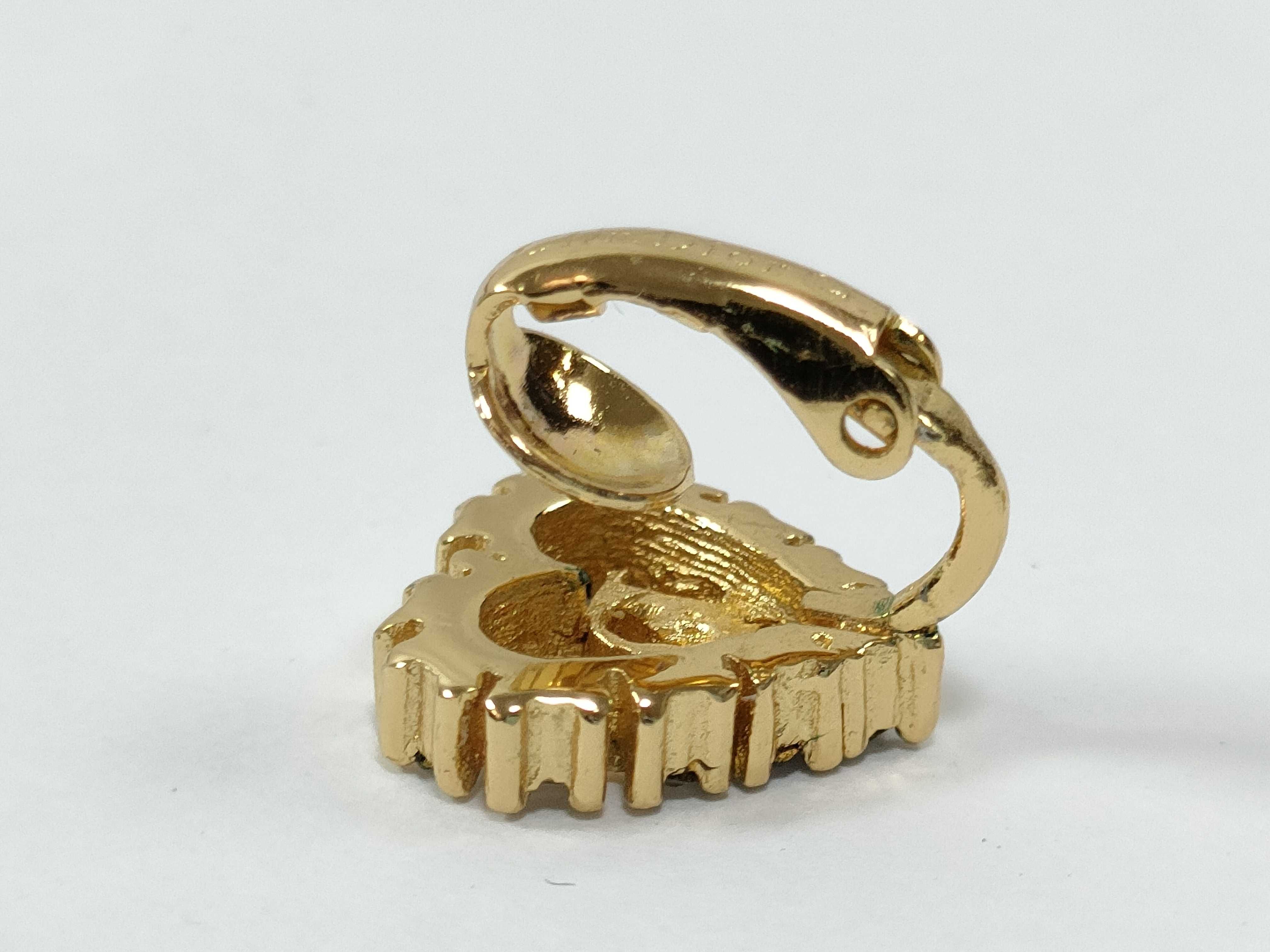 Logo Heart Rhinestone Gold Earrings — view 6