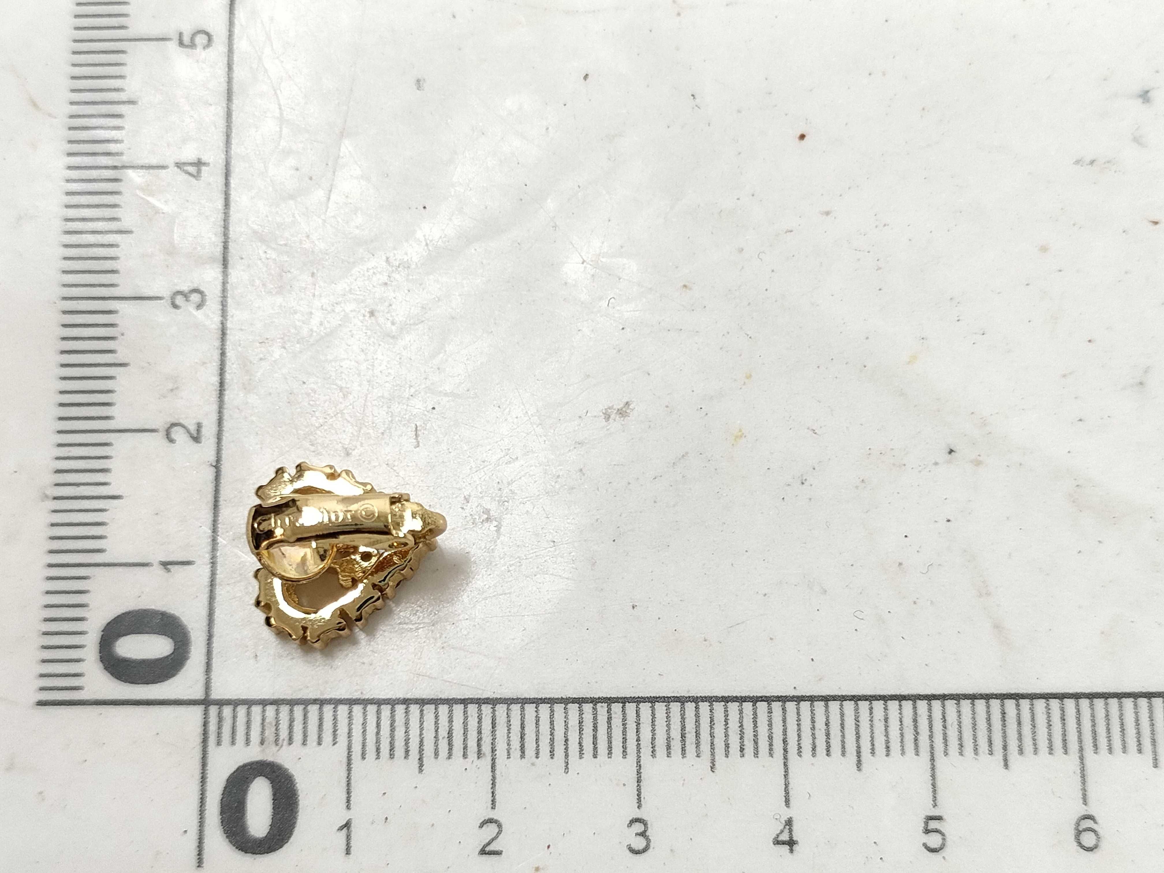 Logo Heart Rhinestone Gold Earrings — view 7