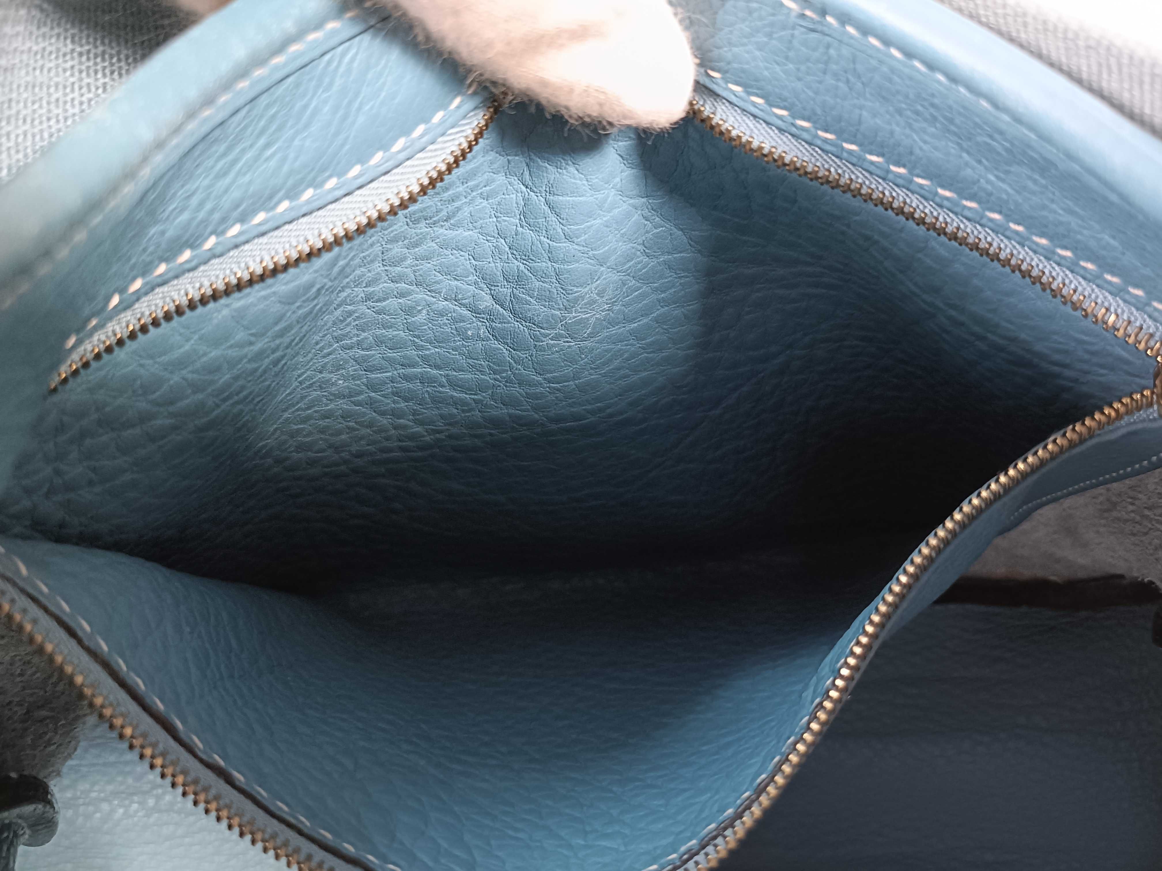 Saco Taurillon Clemence Blue Jean Ak stamp shoulder bag — view 12
