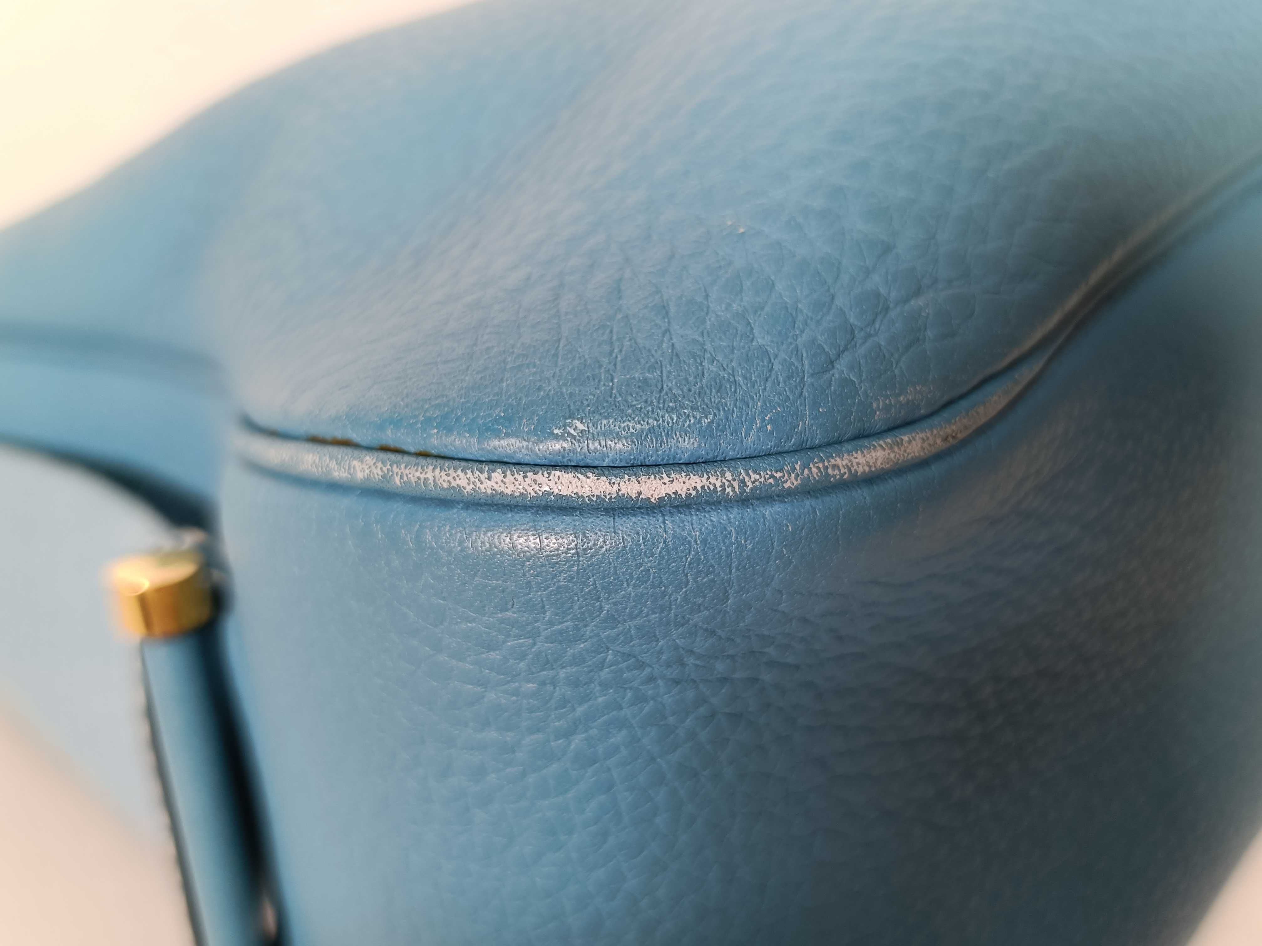 Saco Taurillon Clemence Blue Jean Ak stamp shoulder bag — view 4