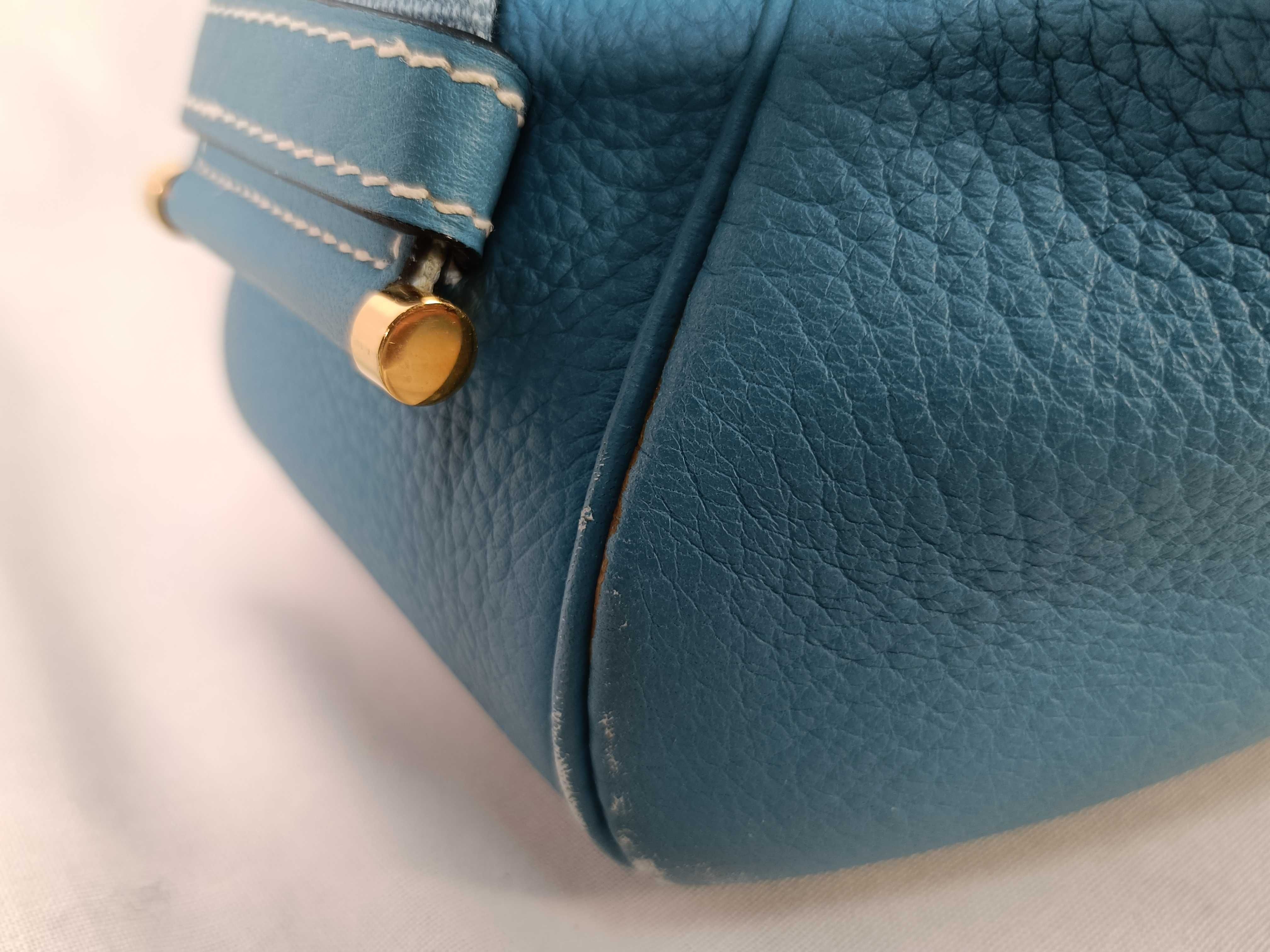 Saco Taurillon Clemence Blue Jean Ak stamp shoulder bag — view 9