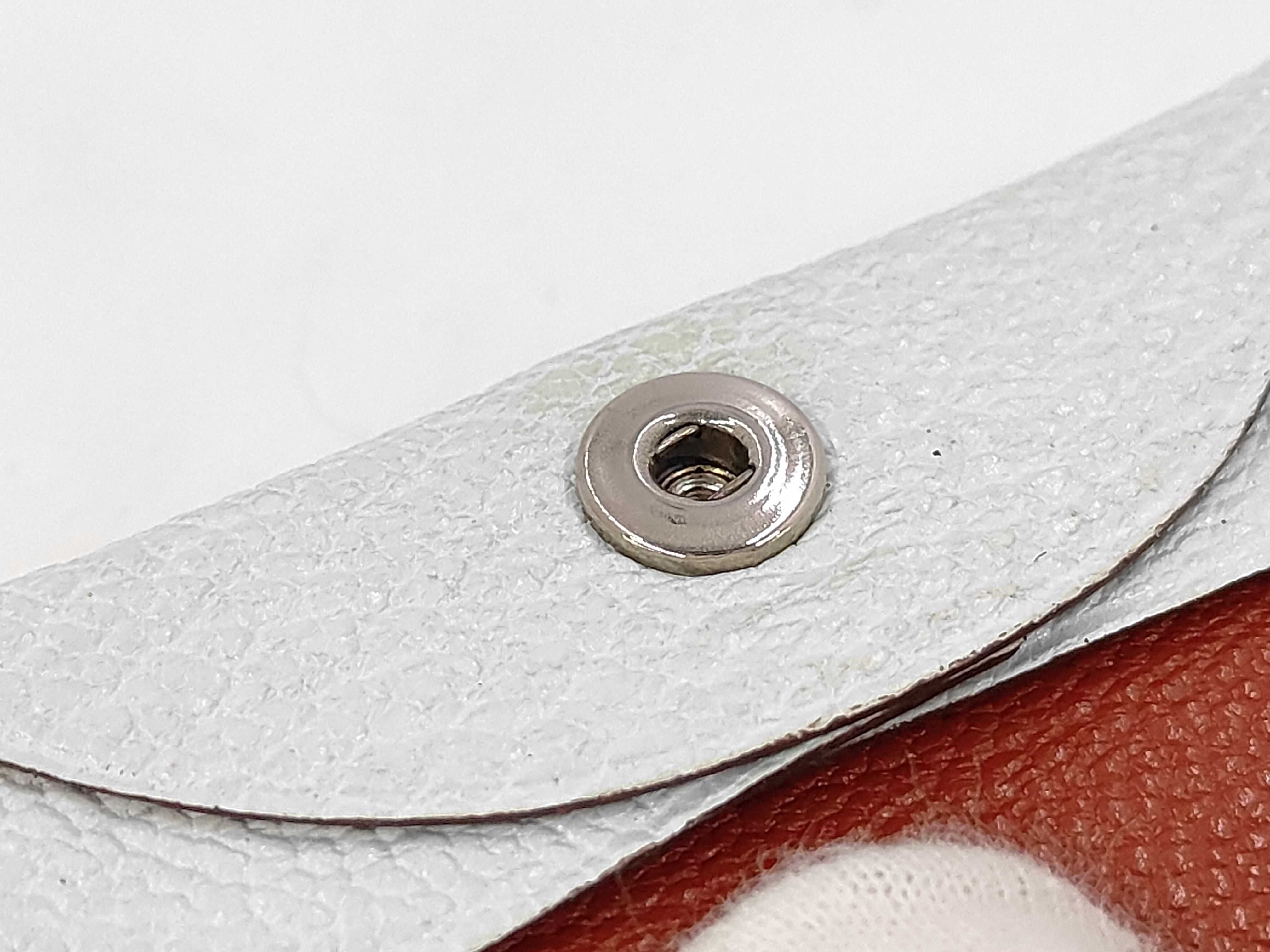 Calfskin Light Gray Bastia D Stamp Coin Case — view 4