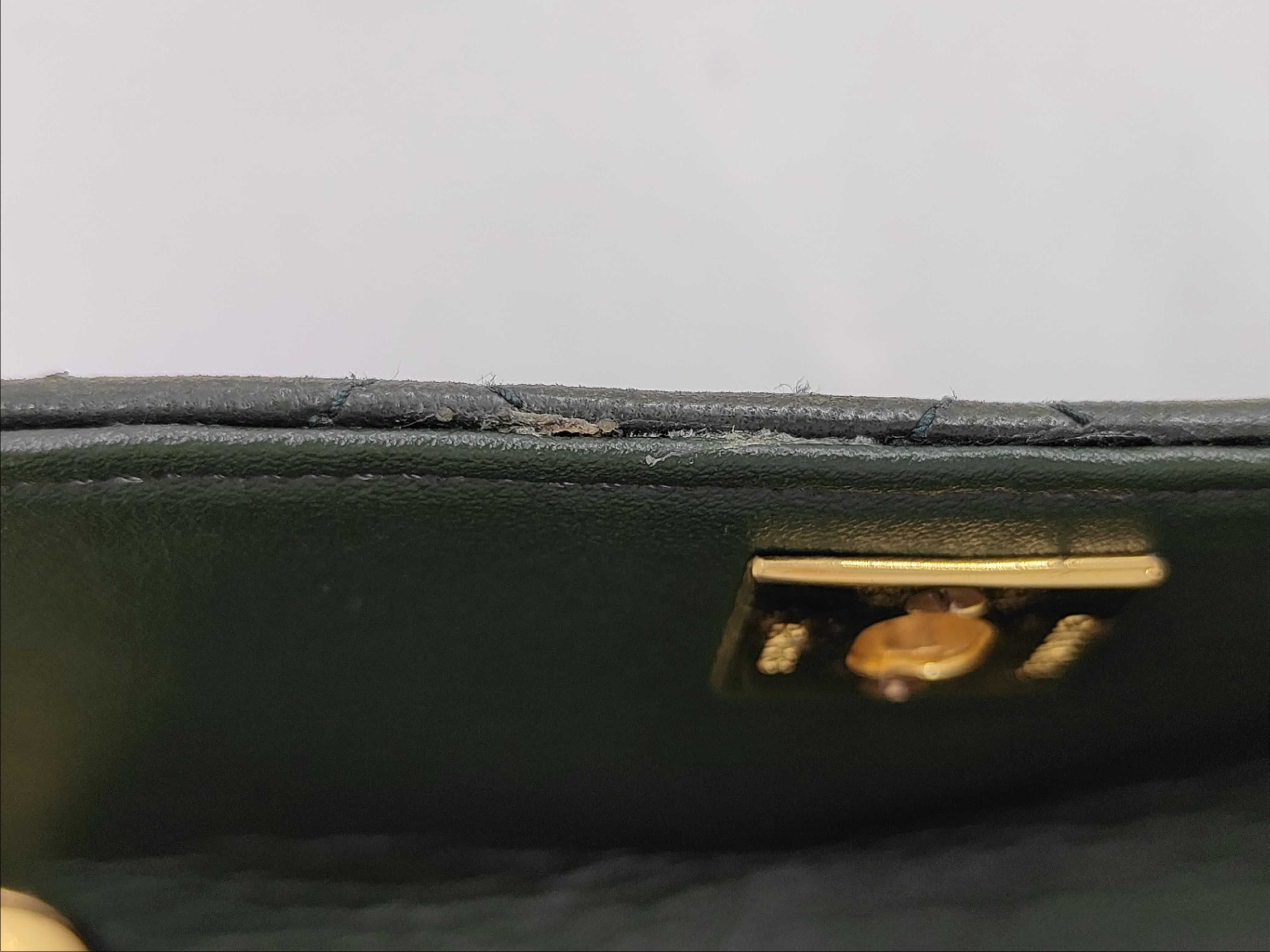Matelassé Lambskin Chain Shoulder Bag, Green — view 14