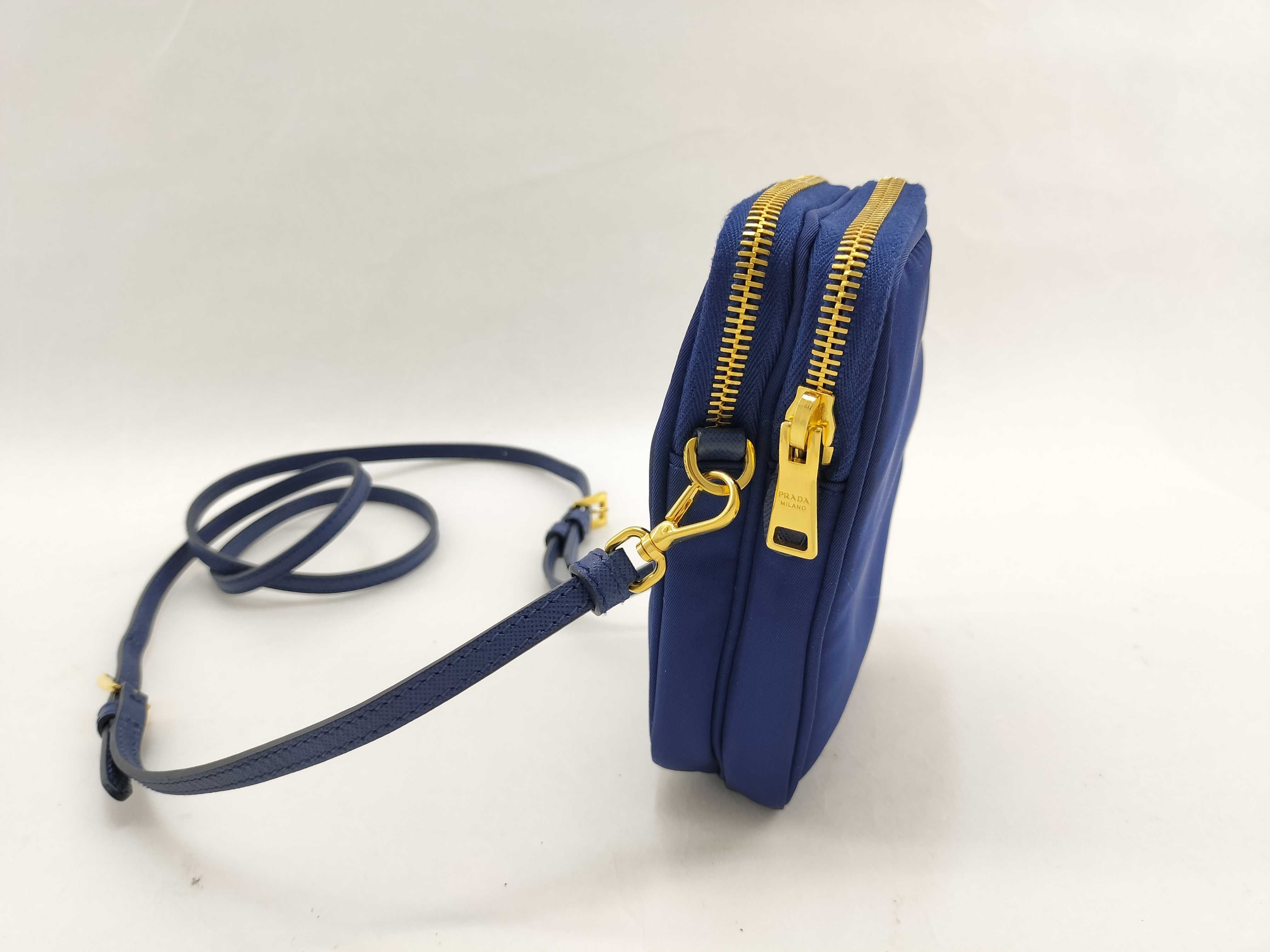 Nylon Shoulder Bag, Tessuto Nylon, Blue, Unused, with Pouch — view 3