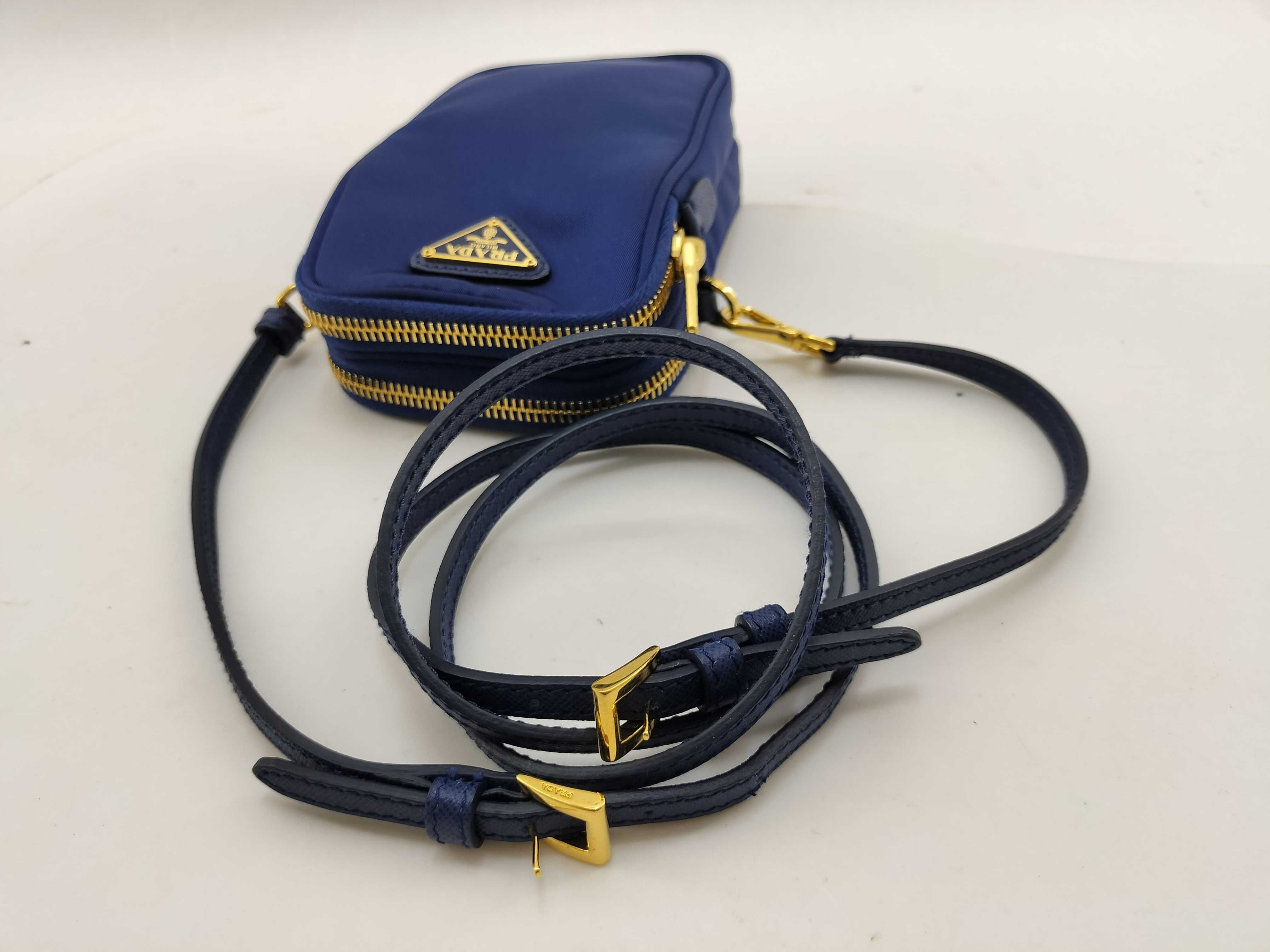 Nylon Shoulder Bag, Tessuto Nylon, Blue, Unused, with Pouch — view 10