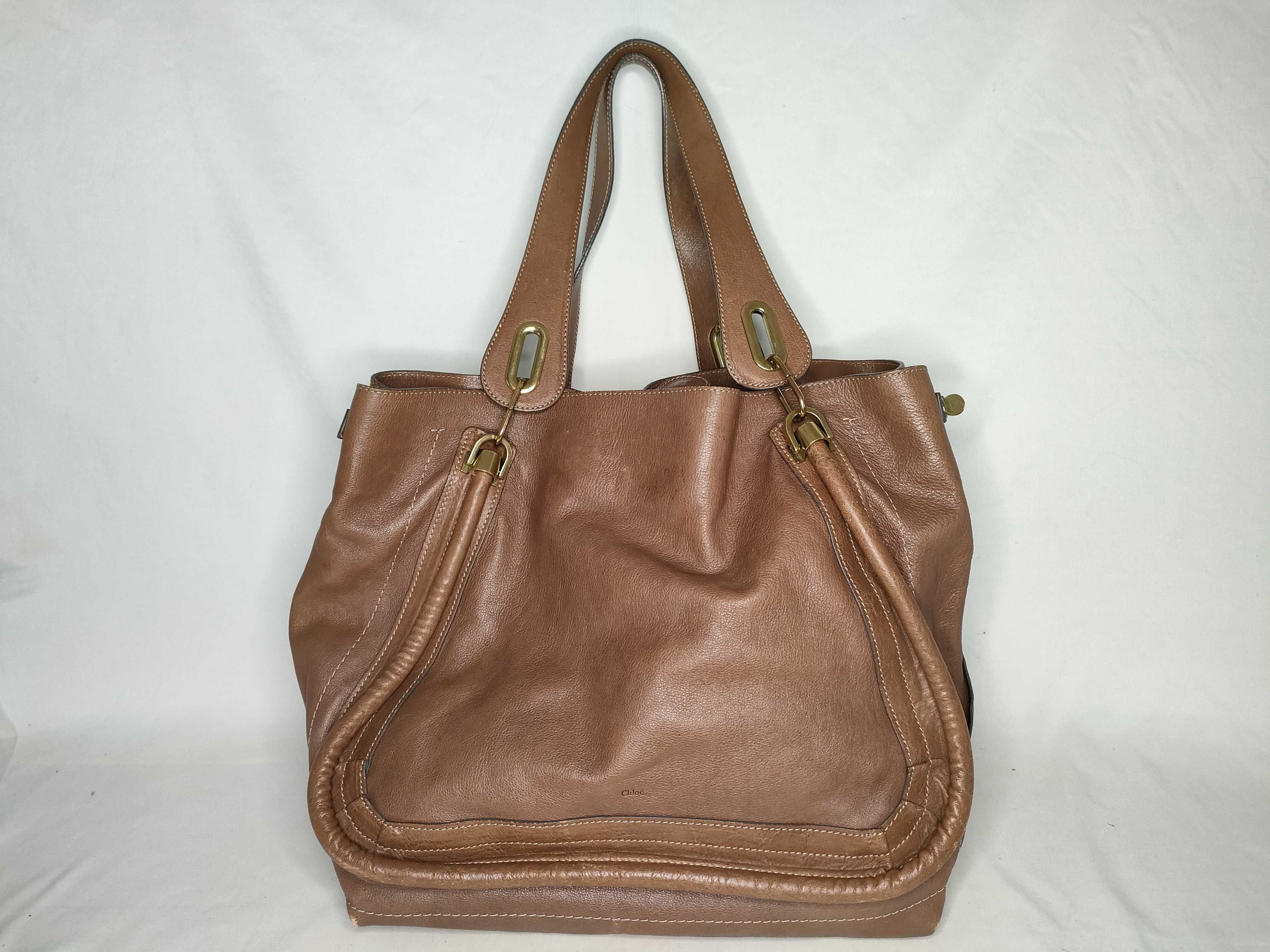 Paraty Tote Bag, Leather, Brown Tote Bag