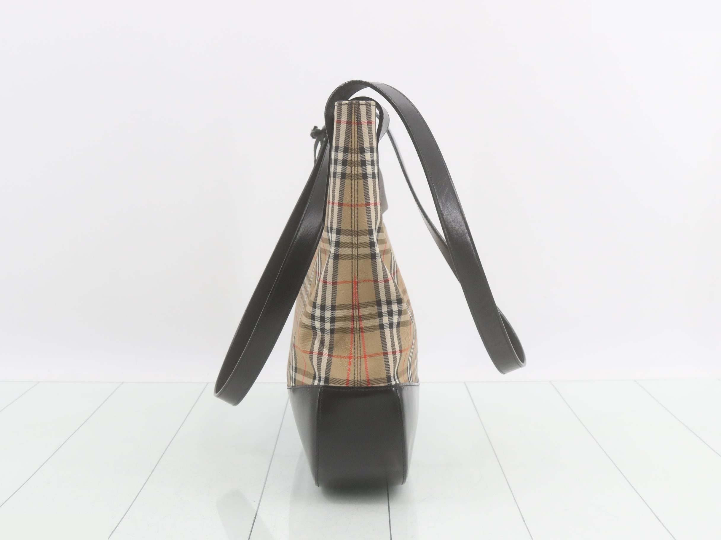 Nova Check Shadow Horse Handbag, Beige/Black — view 3