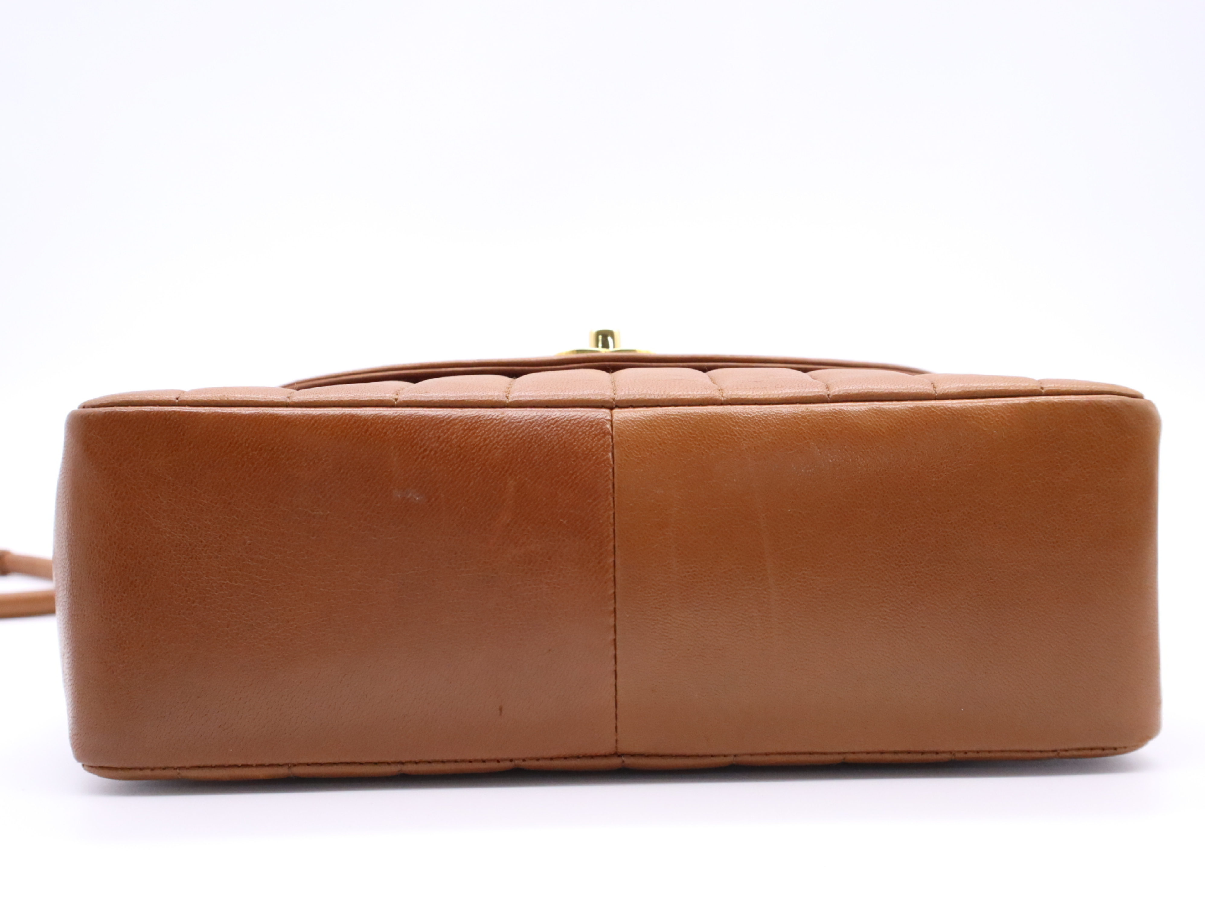 Lambskin Mademoiselle Shoulder Bag, Brown, Gold Hardware — view 4