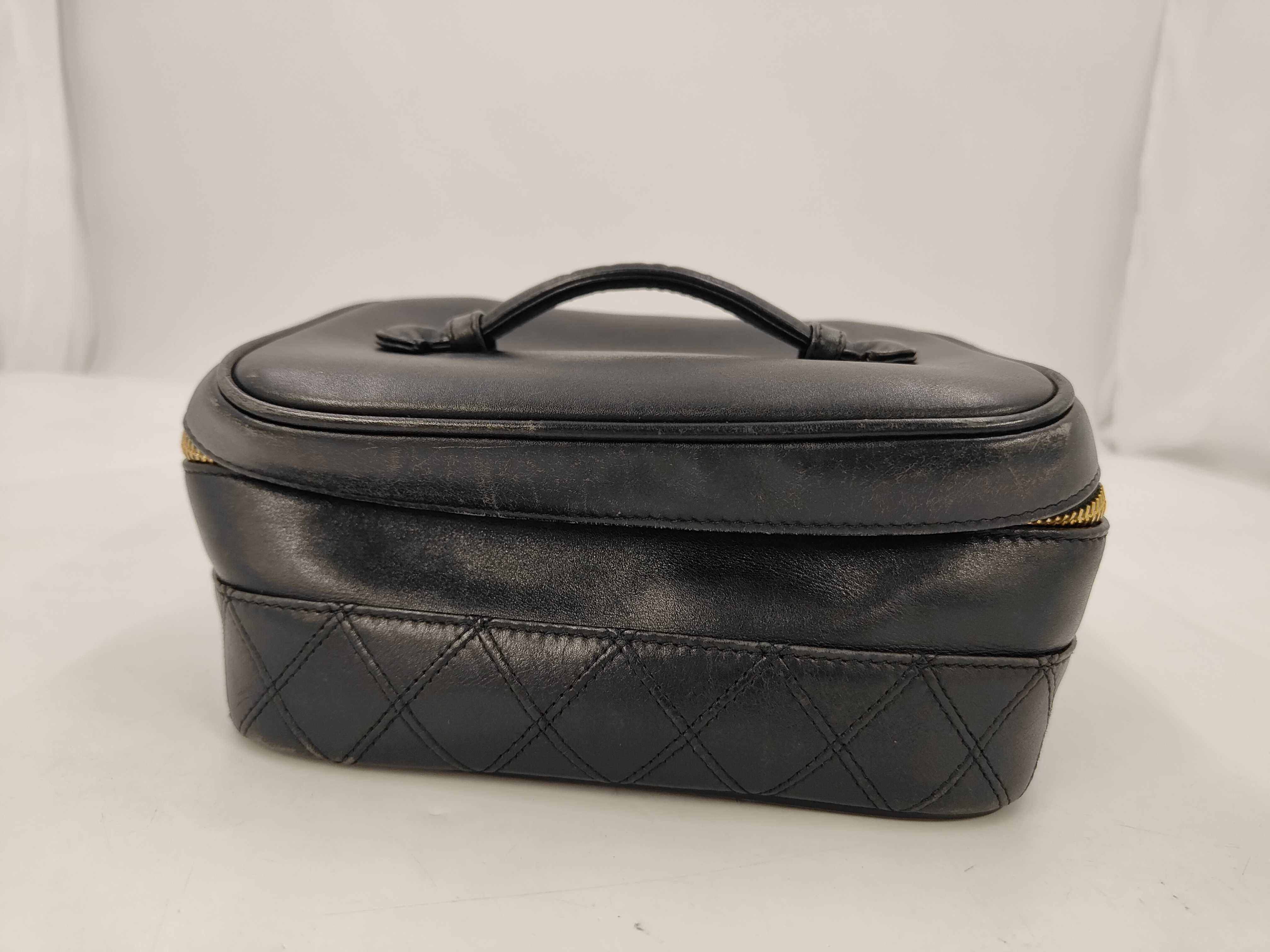 Bicolore Lambskin Vanity Bag with Gold Hardware, Clear Serial Number