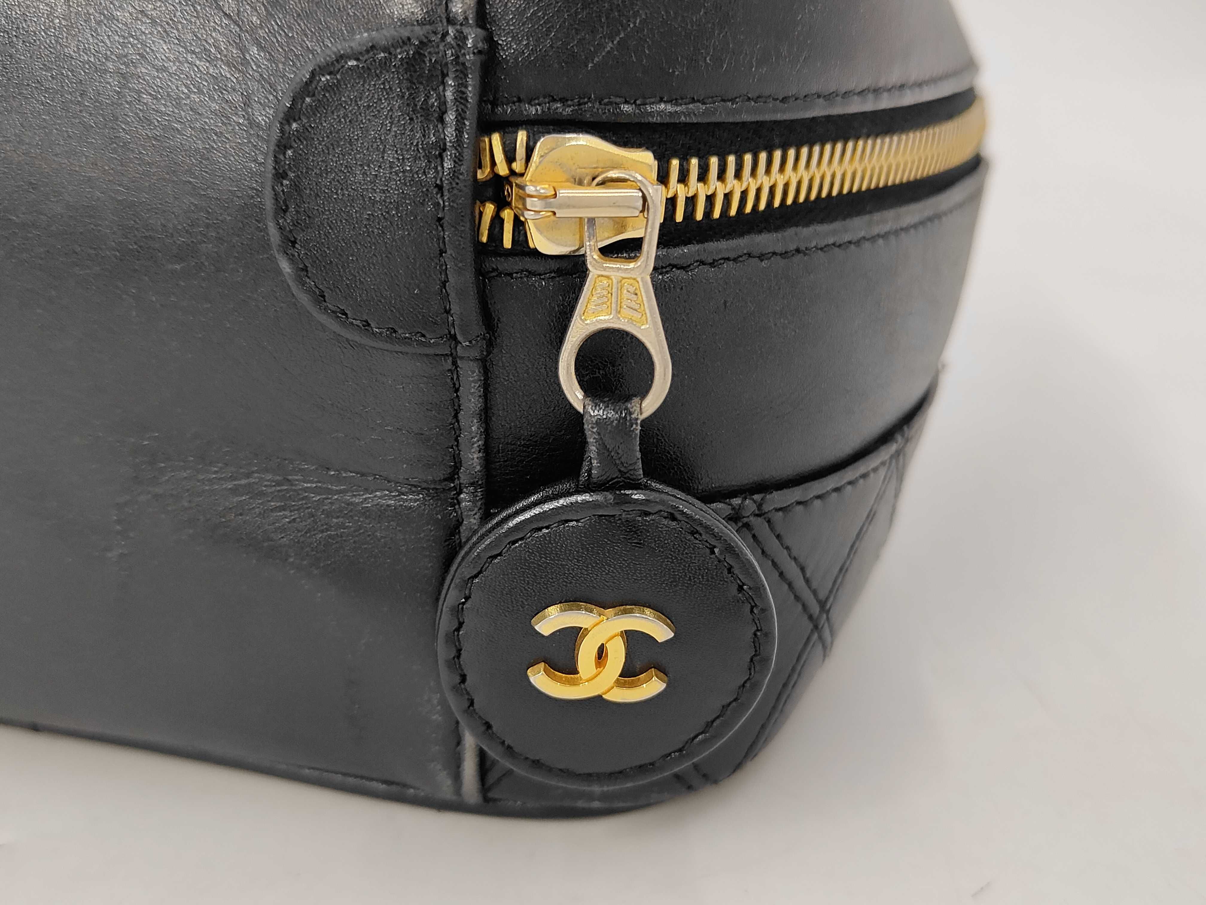 Bicolore Lambskin Vanity Bag with Gold Hardware, Clear Serial Number — view 3