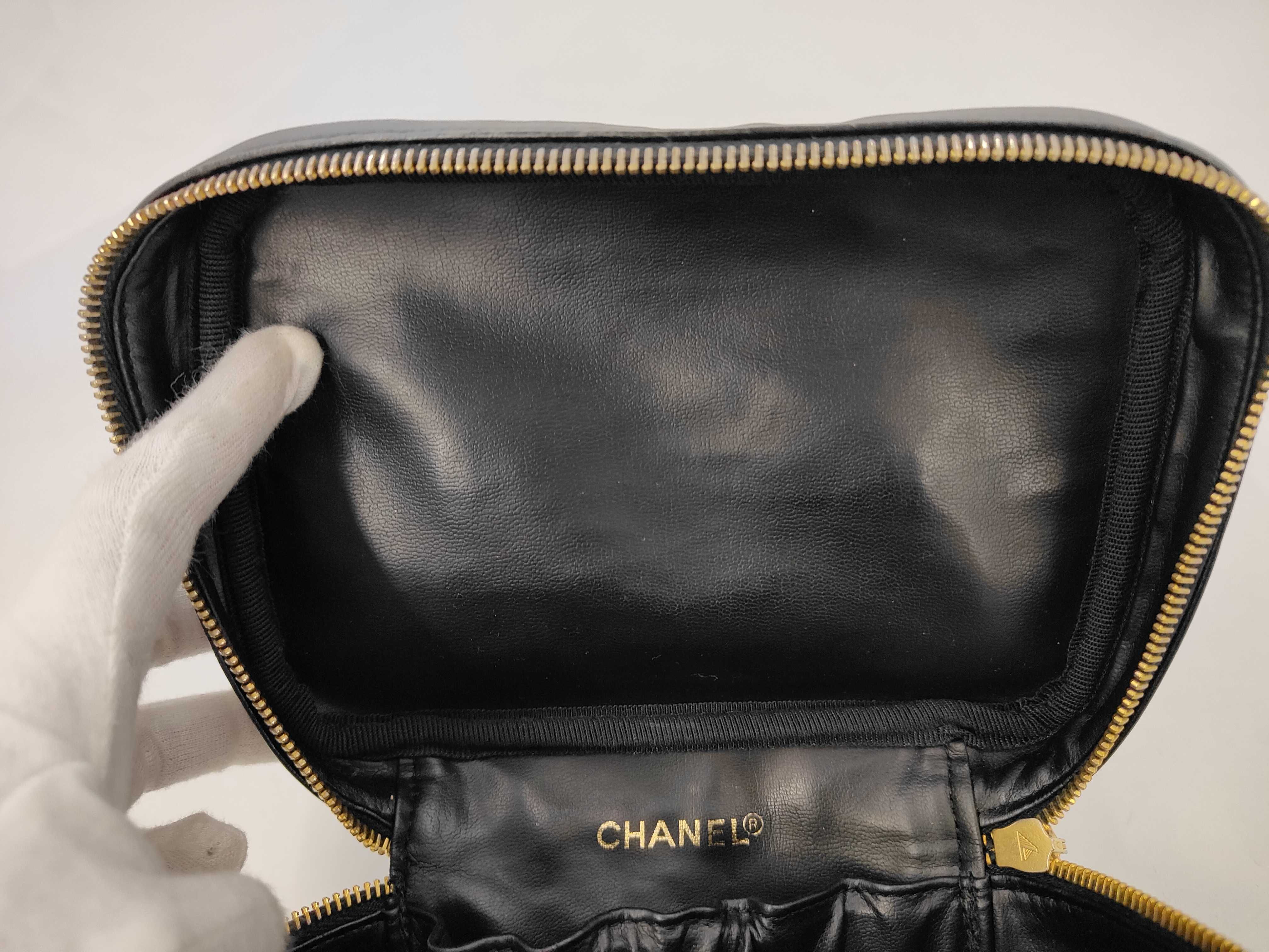Bicolore Lambskin Vanity Bag with Gold Hardware, Clear Serial Number — view 9