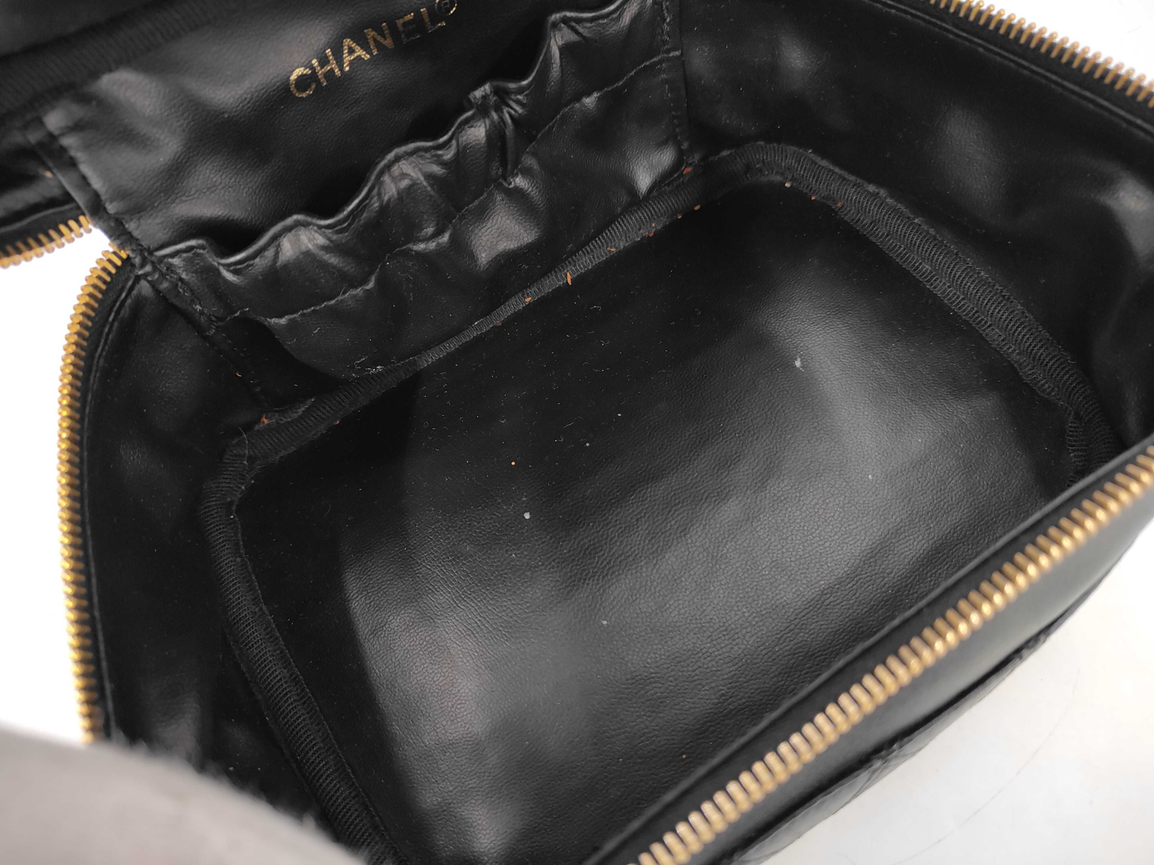 Bicolore Lambskin Vanity Bag with Gold Hardware, Clear Serial Number — view 10