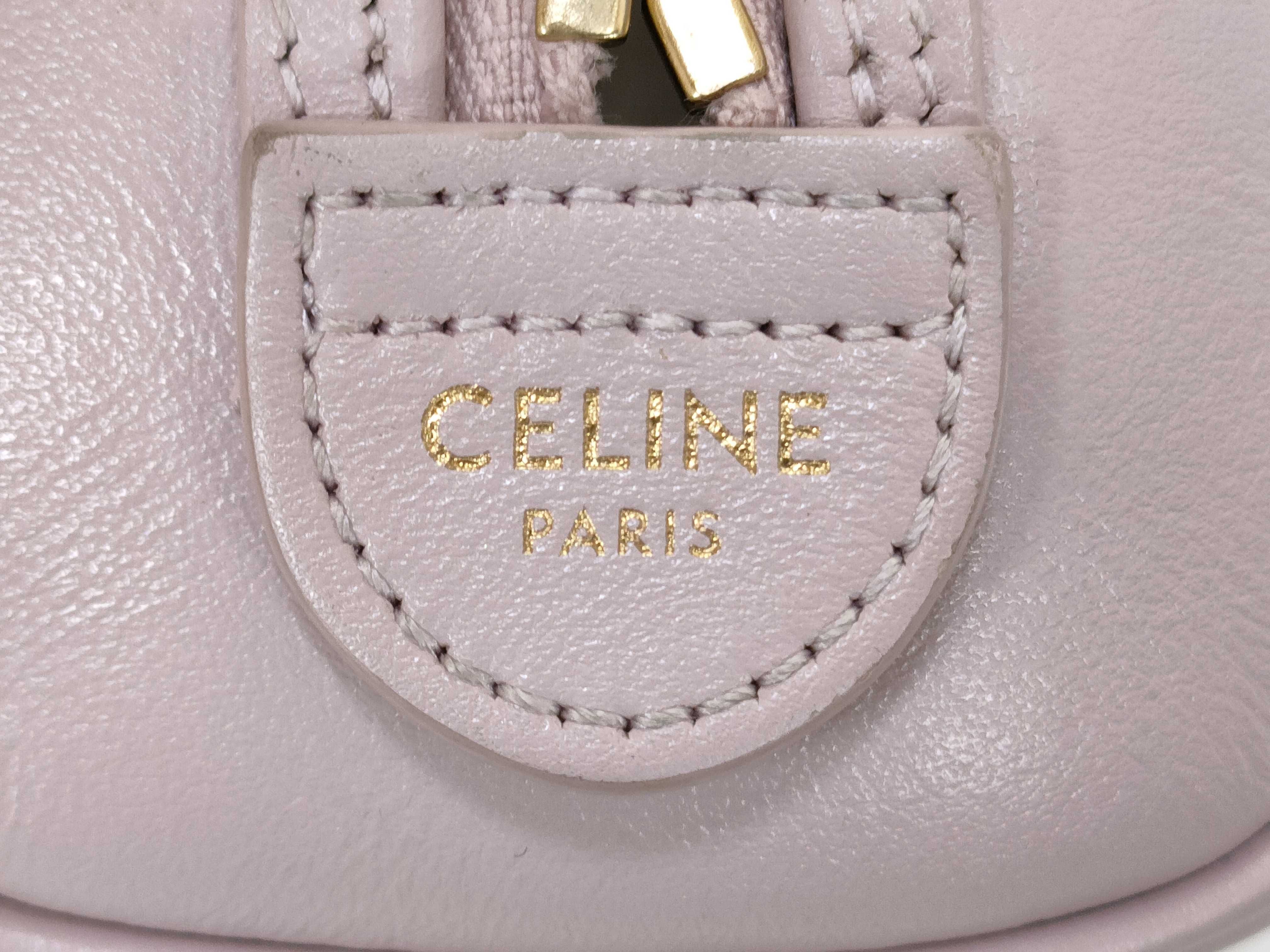 10P043 Triomphe Mini Boston Bag, Leather, Pink, Strap, Boston Bag — view 12