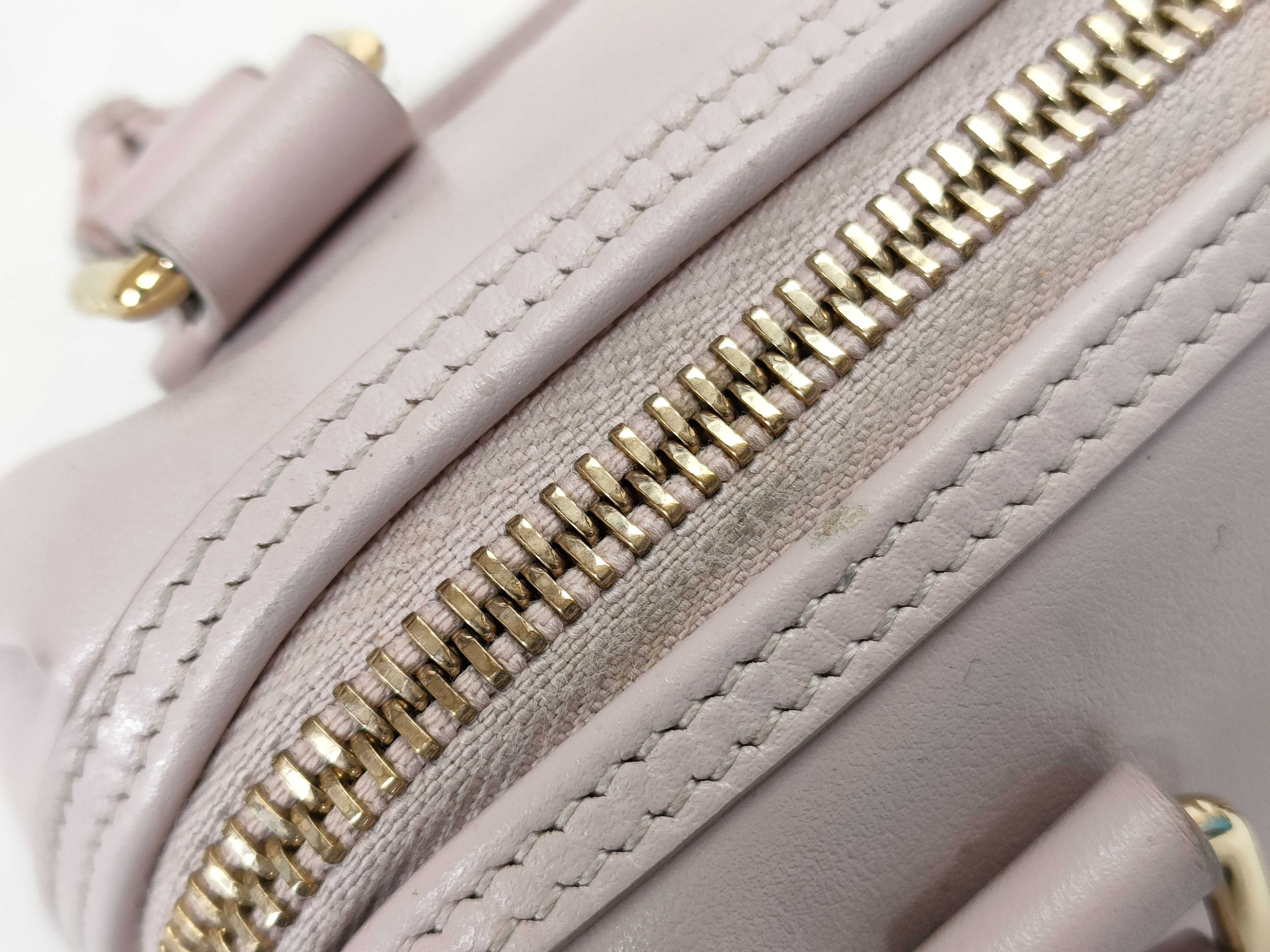10P043 Triomphe Mini Boston Bag, Leather, Pink, Strap, Boston Bag — view 7