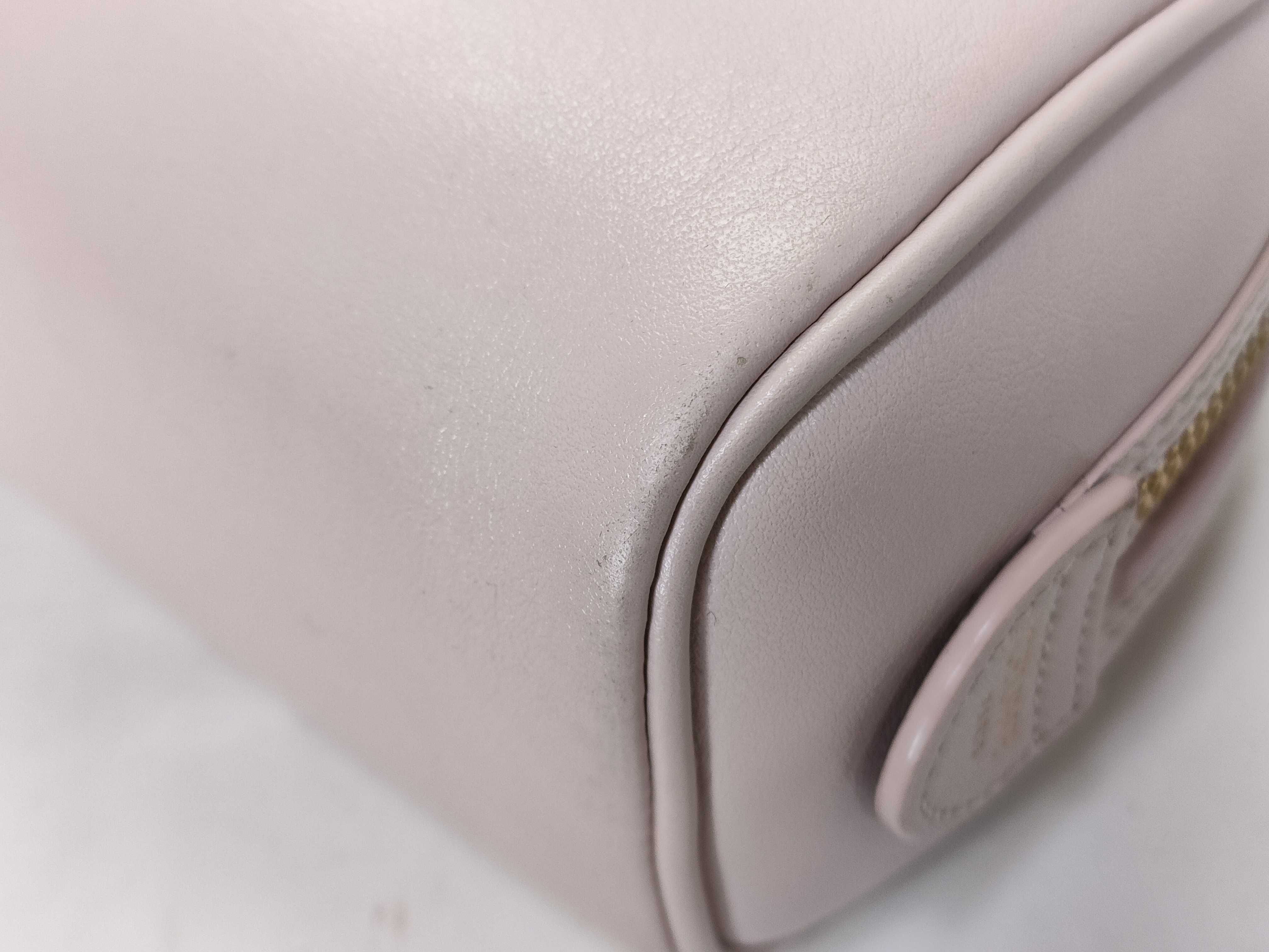 10P043 Triomphe Mini Boston Bag, Leather, Pink, Strap, Boston Bag — view 8