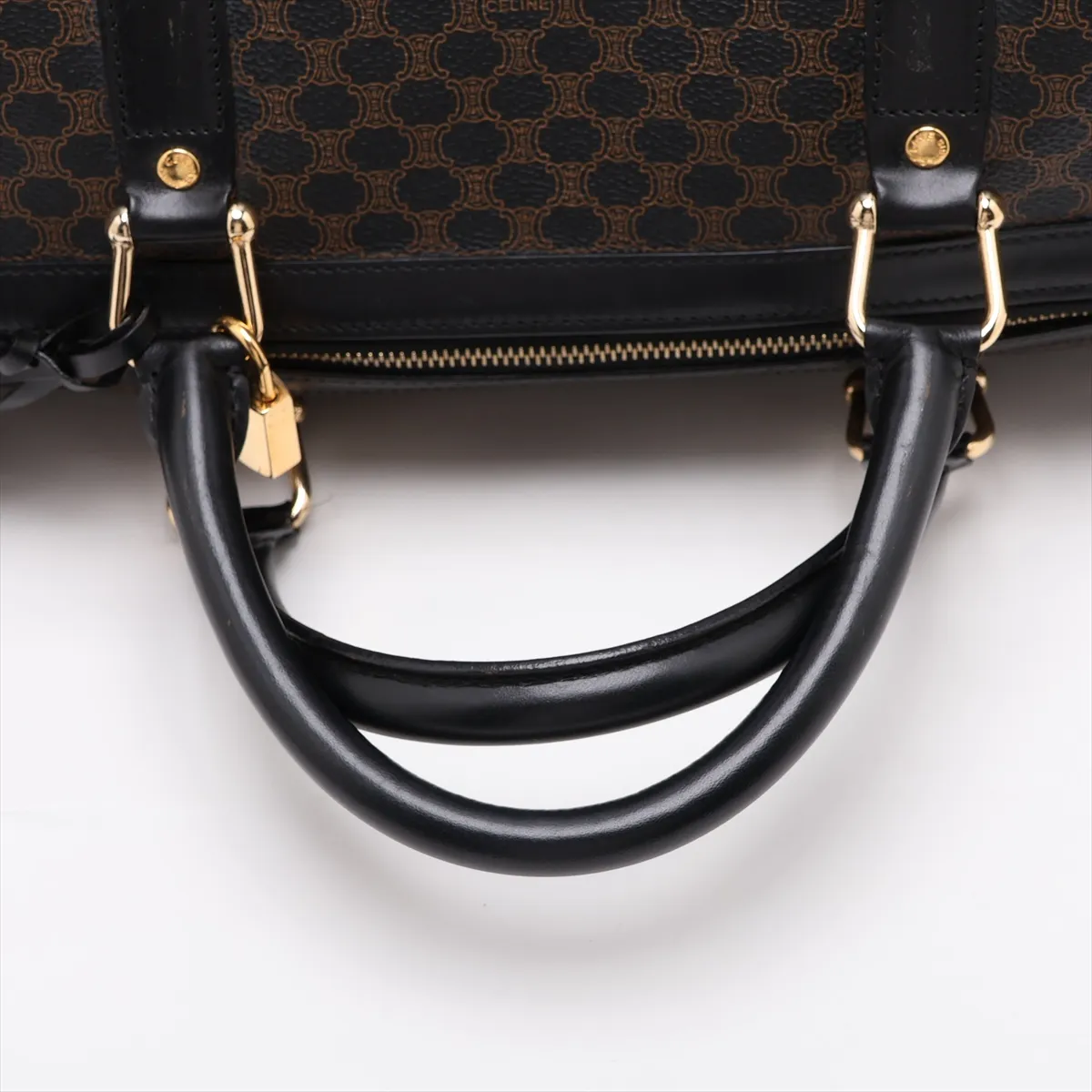Macadam PVC x Leather Boston Bag, Black x Brown — view 5