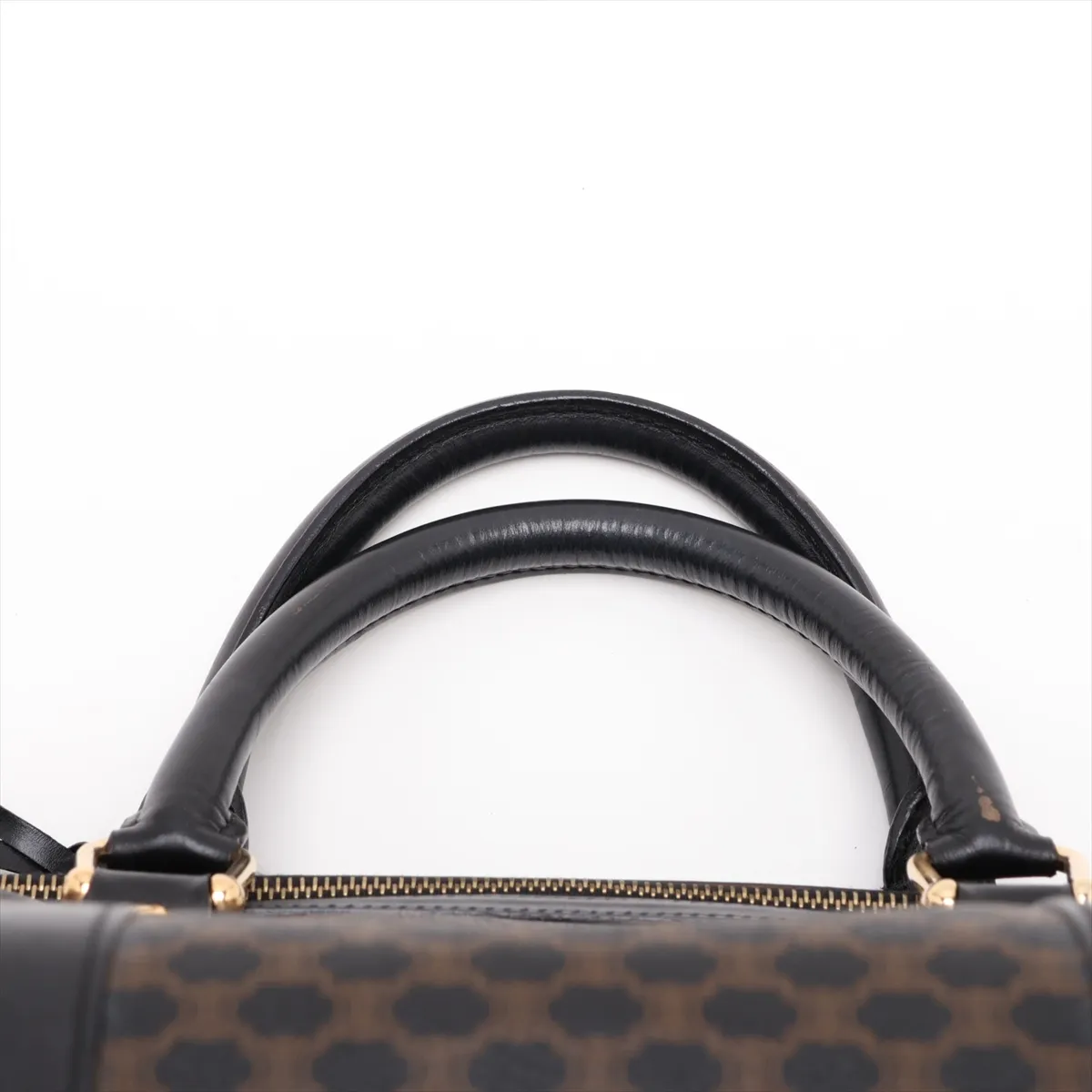 Macadam PVC x Leather Boston Bag, Black x Brown — view 6