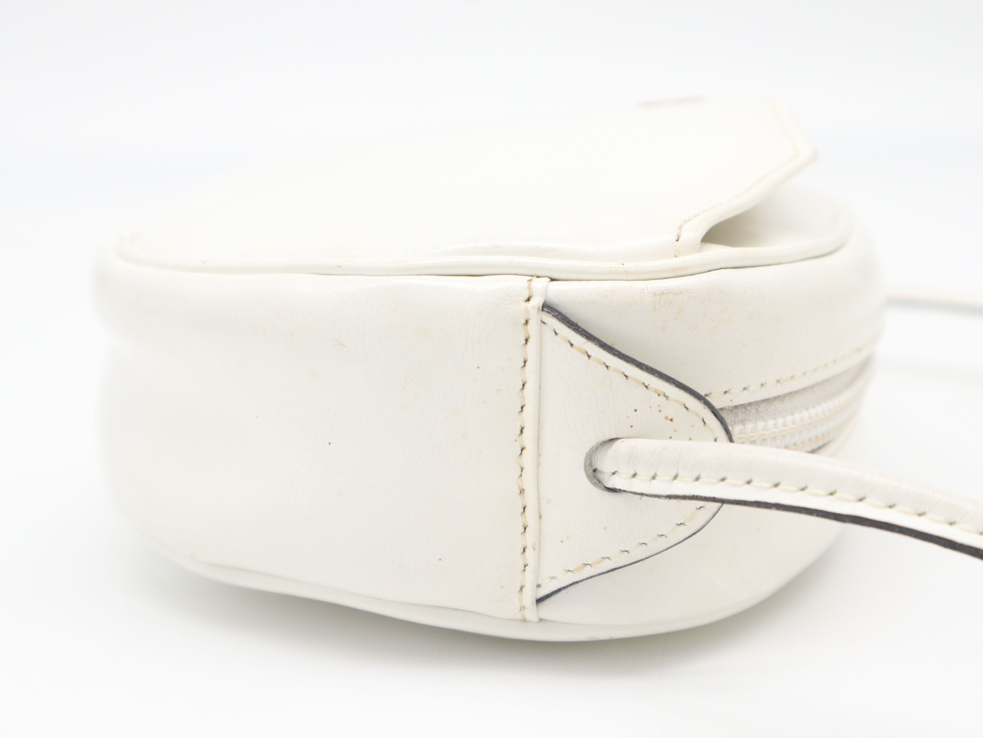 Leather White Shoulder Bag — view 4