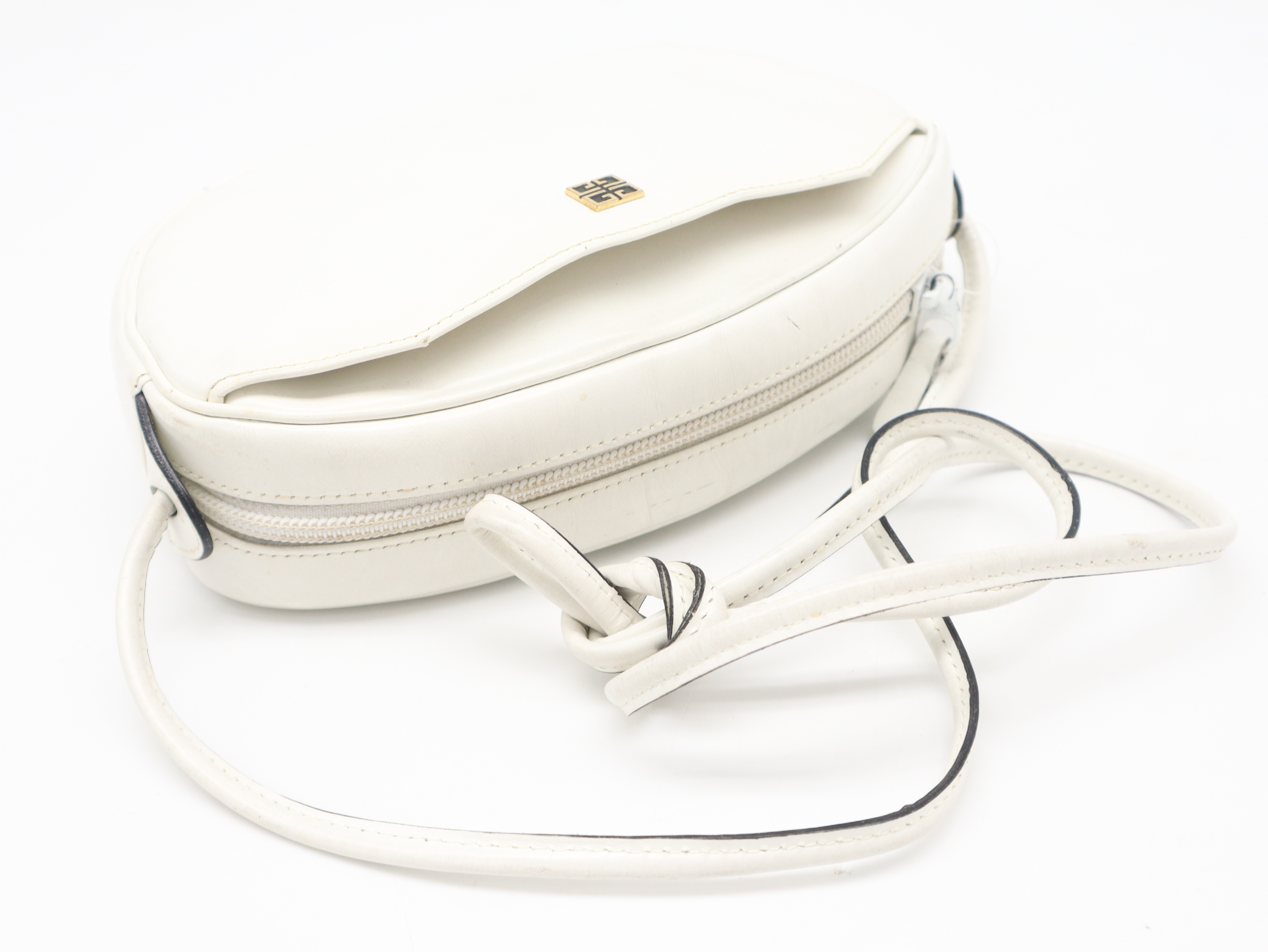 Leather White Shoulder Bag — view 6