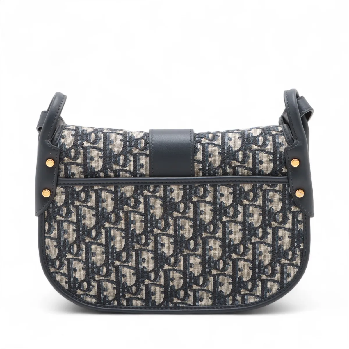 Oblique 30 Montaigne Avenue Canvas x Leather Shoulder Bag Navy — view 2