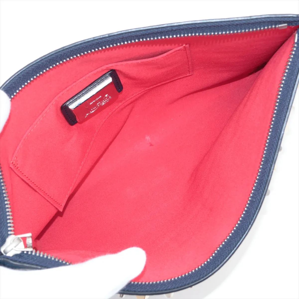 Leather Pouch, Blue — view 3