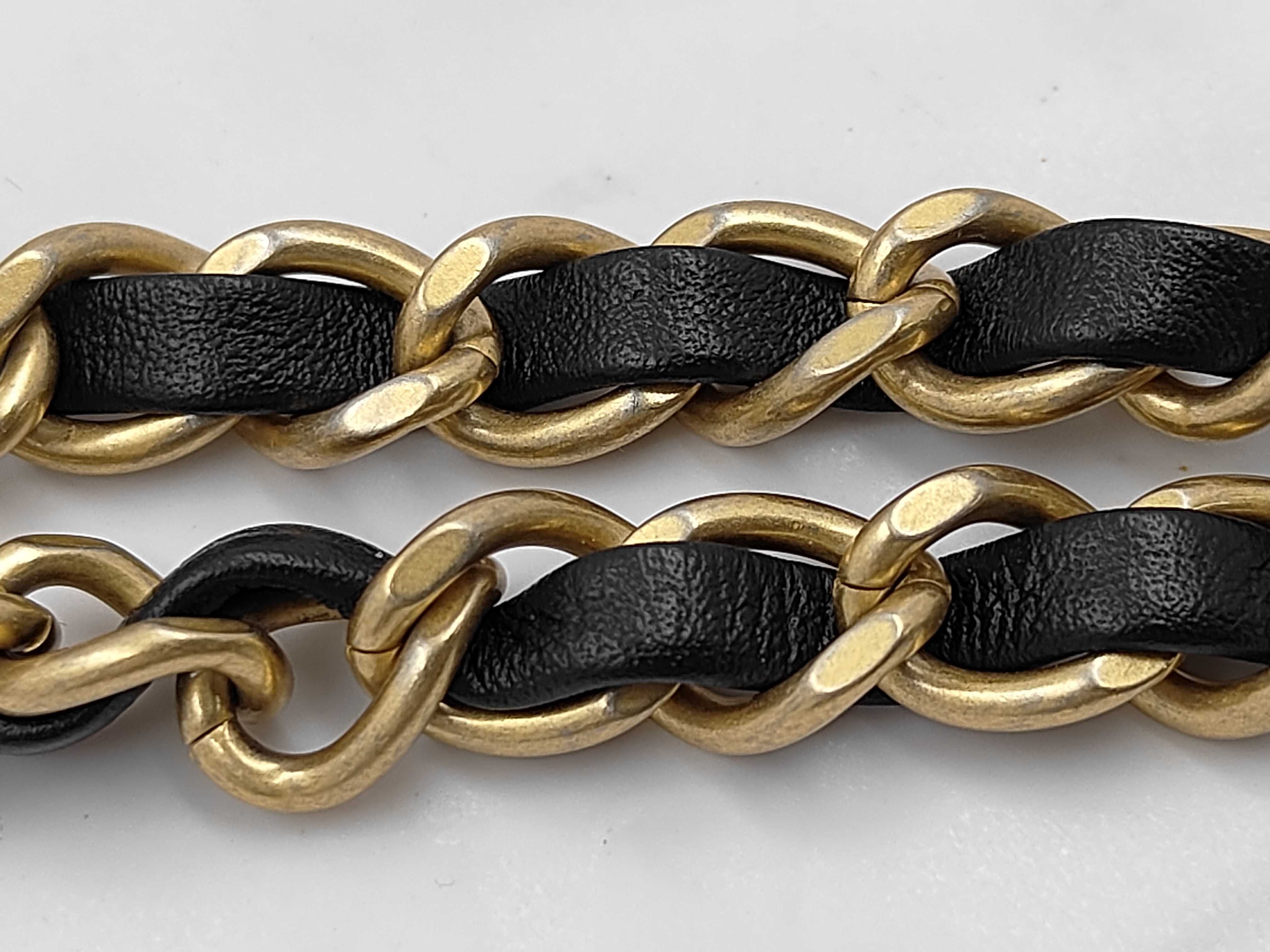 Matelassé Chain Shoulder Bag with Pearls and Lambskin, Black — view 5