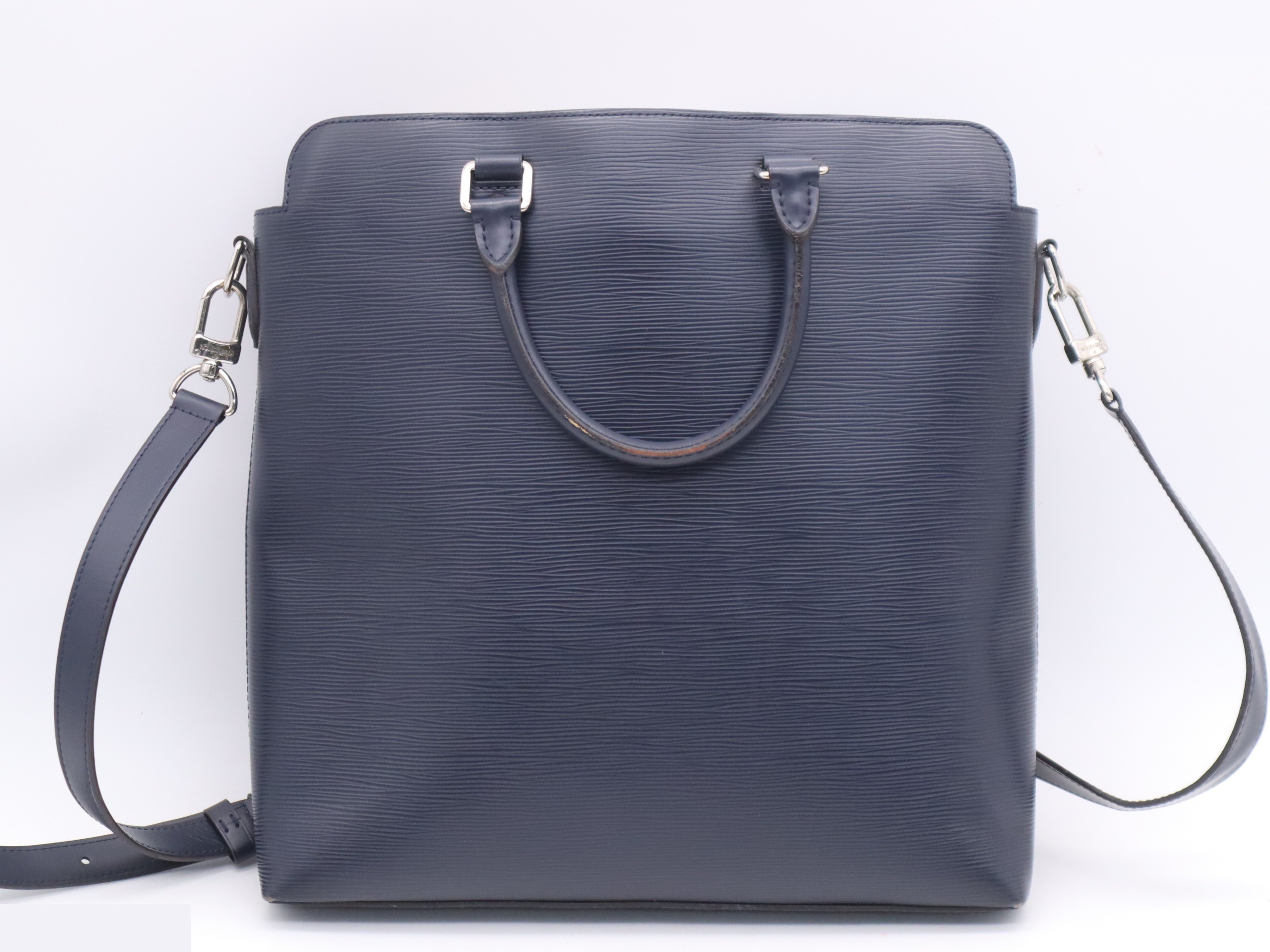 Brooks Tote Bag, Blue Marine, with Shoulder Strap — view 2