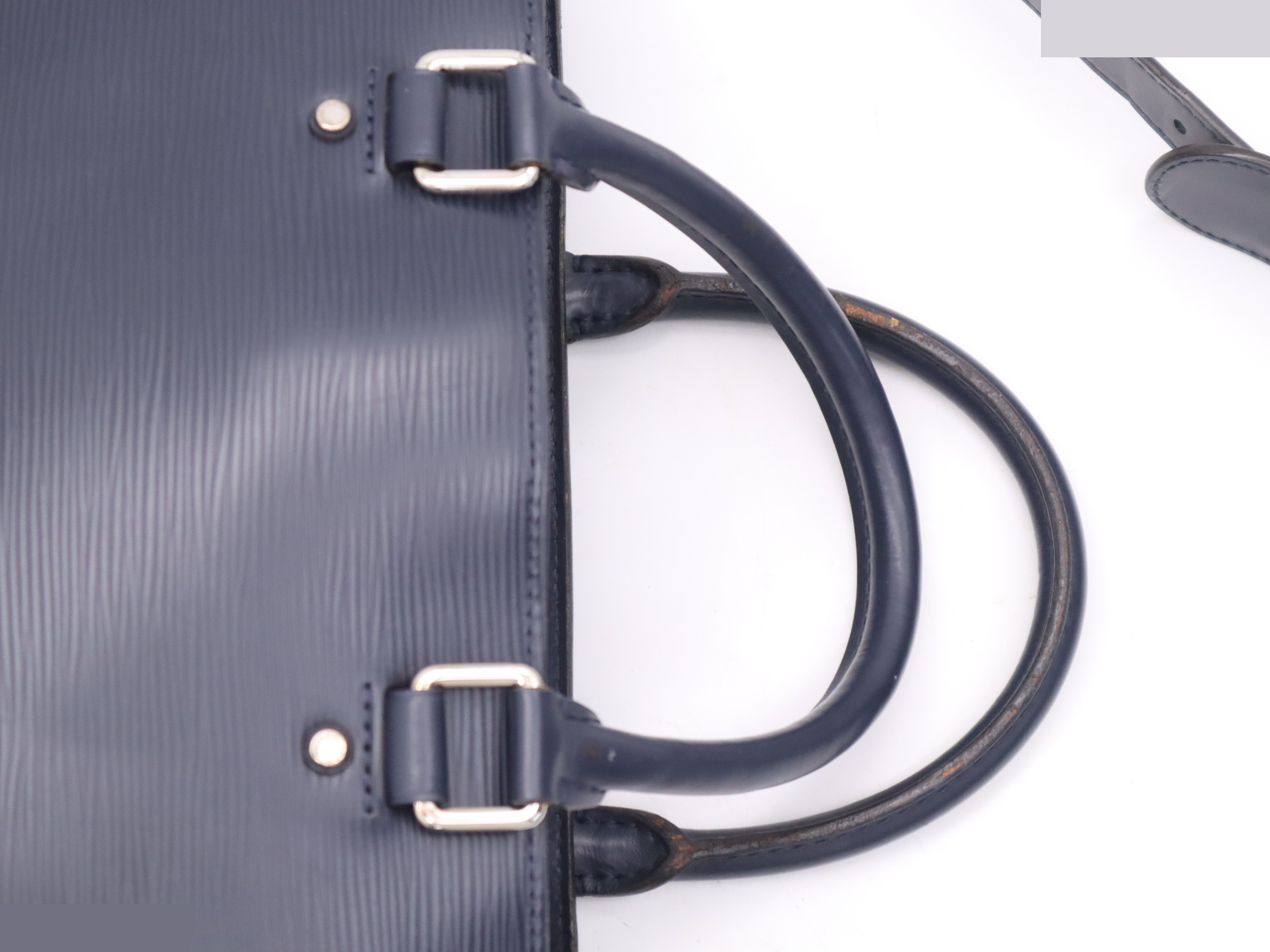Brooks Tote Bag, Blue Marine, with Shoulder Strap — view 6