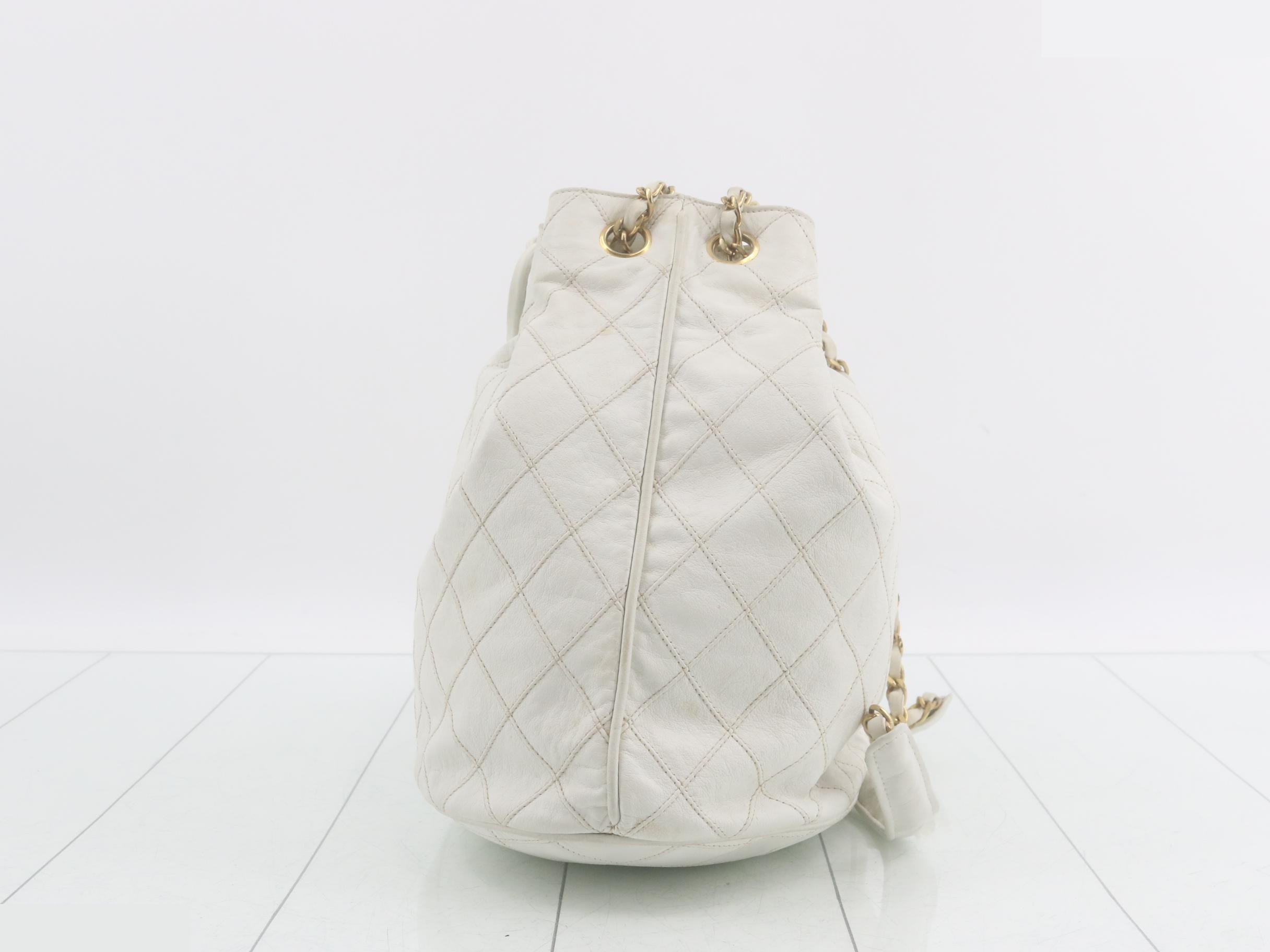 Matelassé quilted leather bucket shoulder bag — view 3