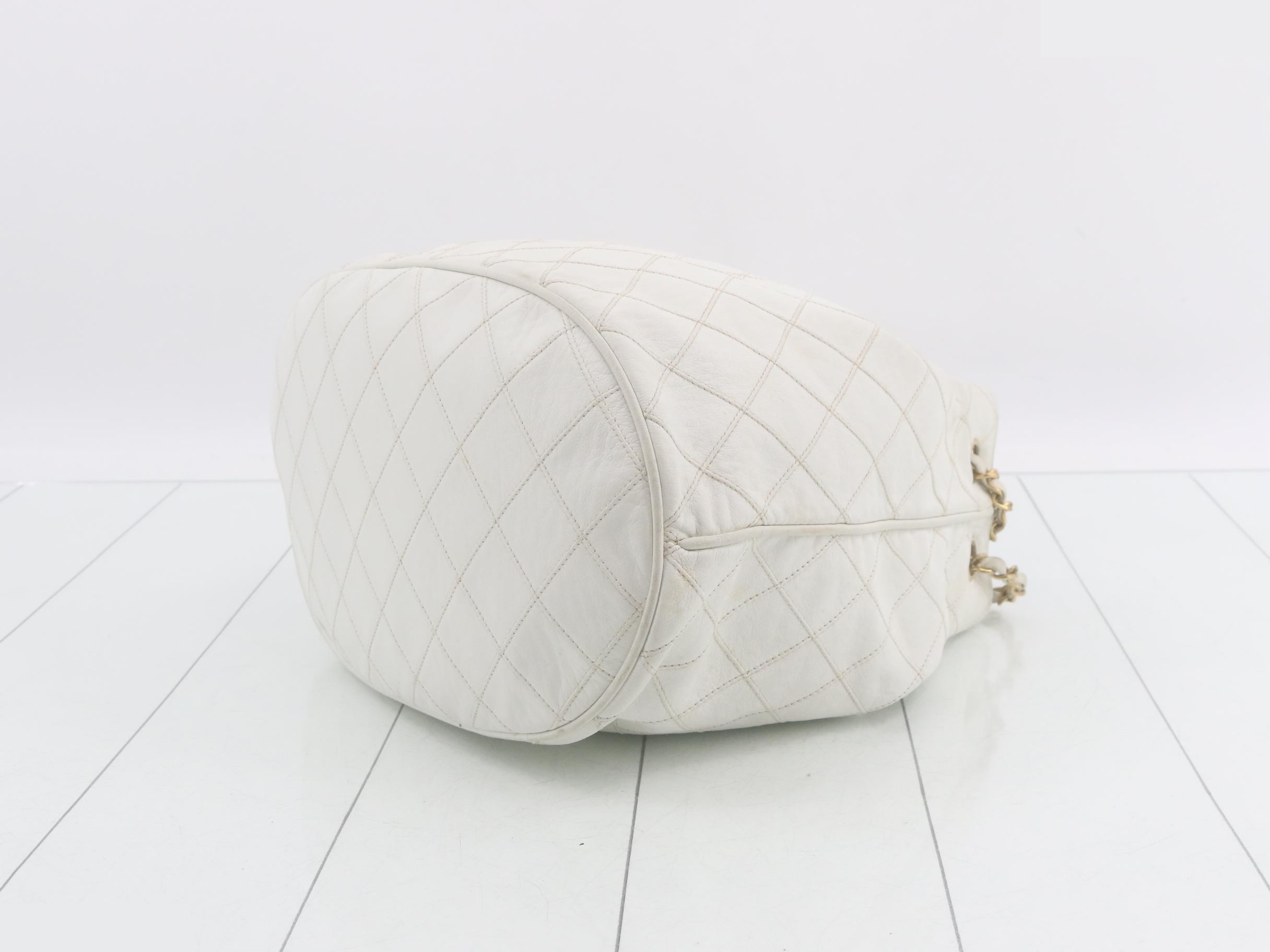 Matelassé quilted leather bucket shoulder bag — view 6