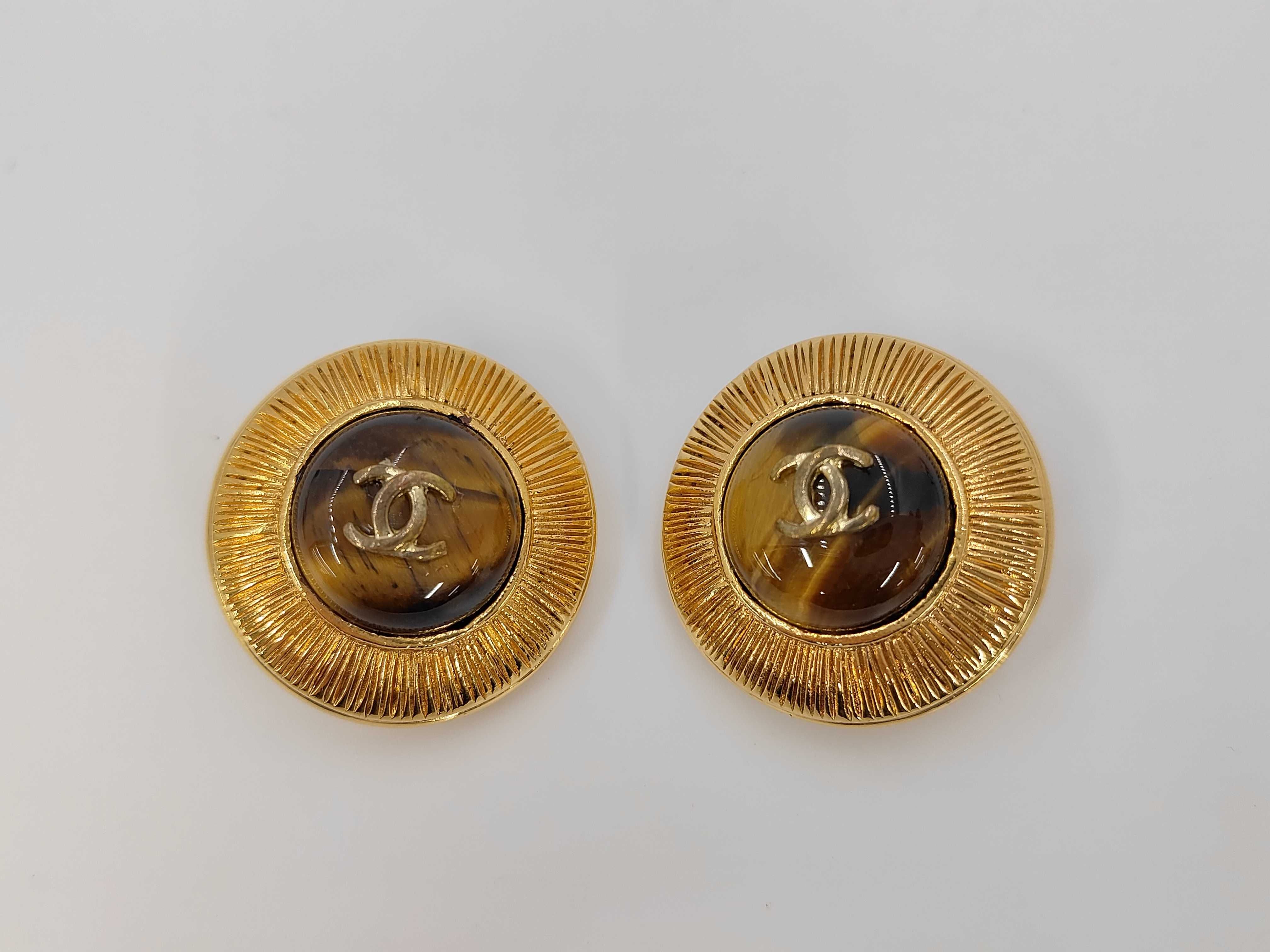 Coco Mark Tiger Eye Earrings
