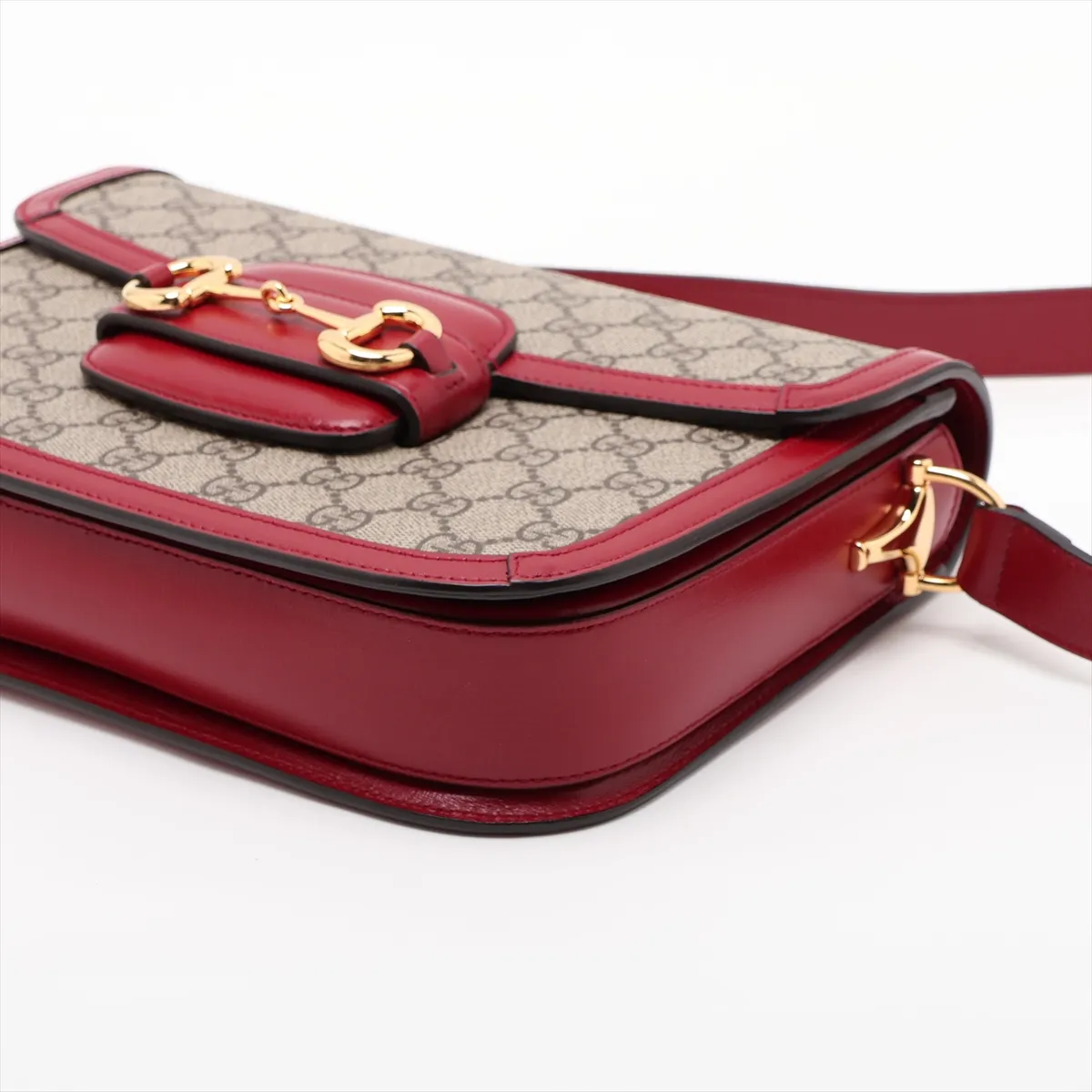 GG Supreme Horsebit 1955 602204 PVC x Leather Shoulder Bag, Beige — view 3